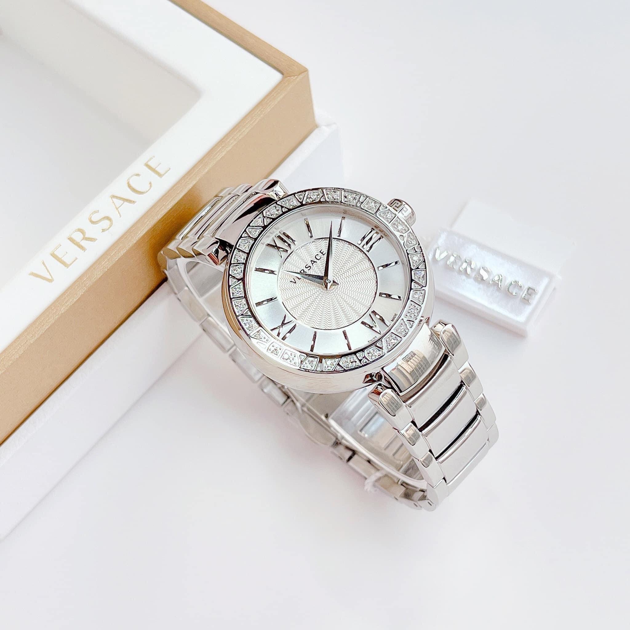 Ảnh 8 của (ĐỒNG HỒ NỮ) Versace Leda Silver Dial Stainless Steel Ladies Watch VNC210017 37mm