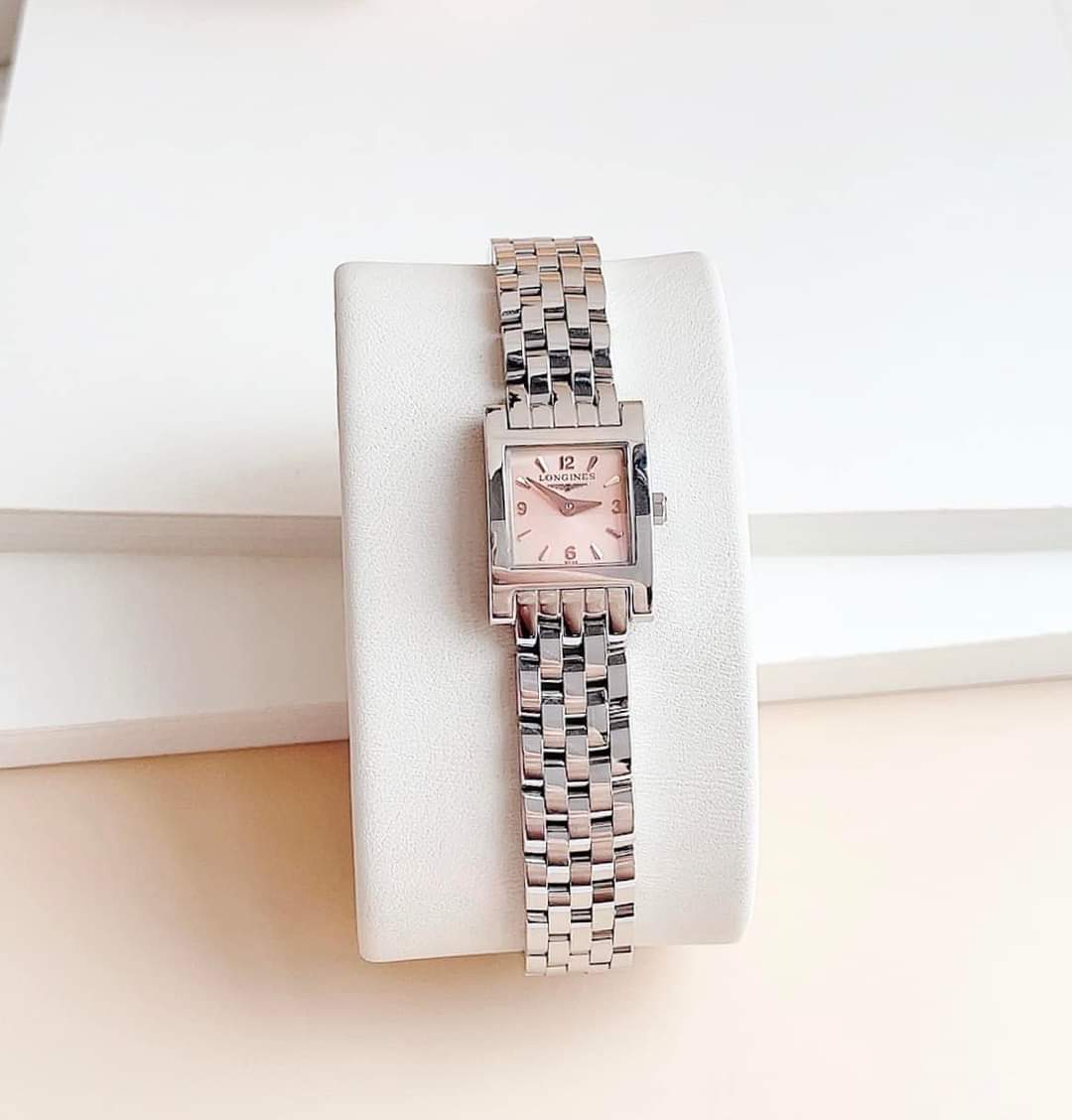 (ĐỒNG HỒ NỮ) (New) LONGINES Dolce Vita Stainless Steel Pink Dial Women's Watch L51614966 (L5.161.4.96.6 )18x24mm