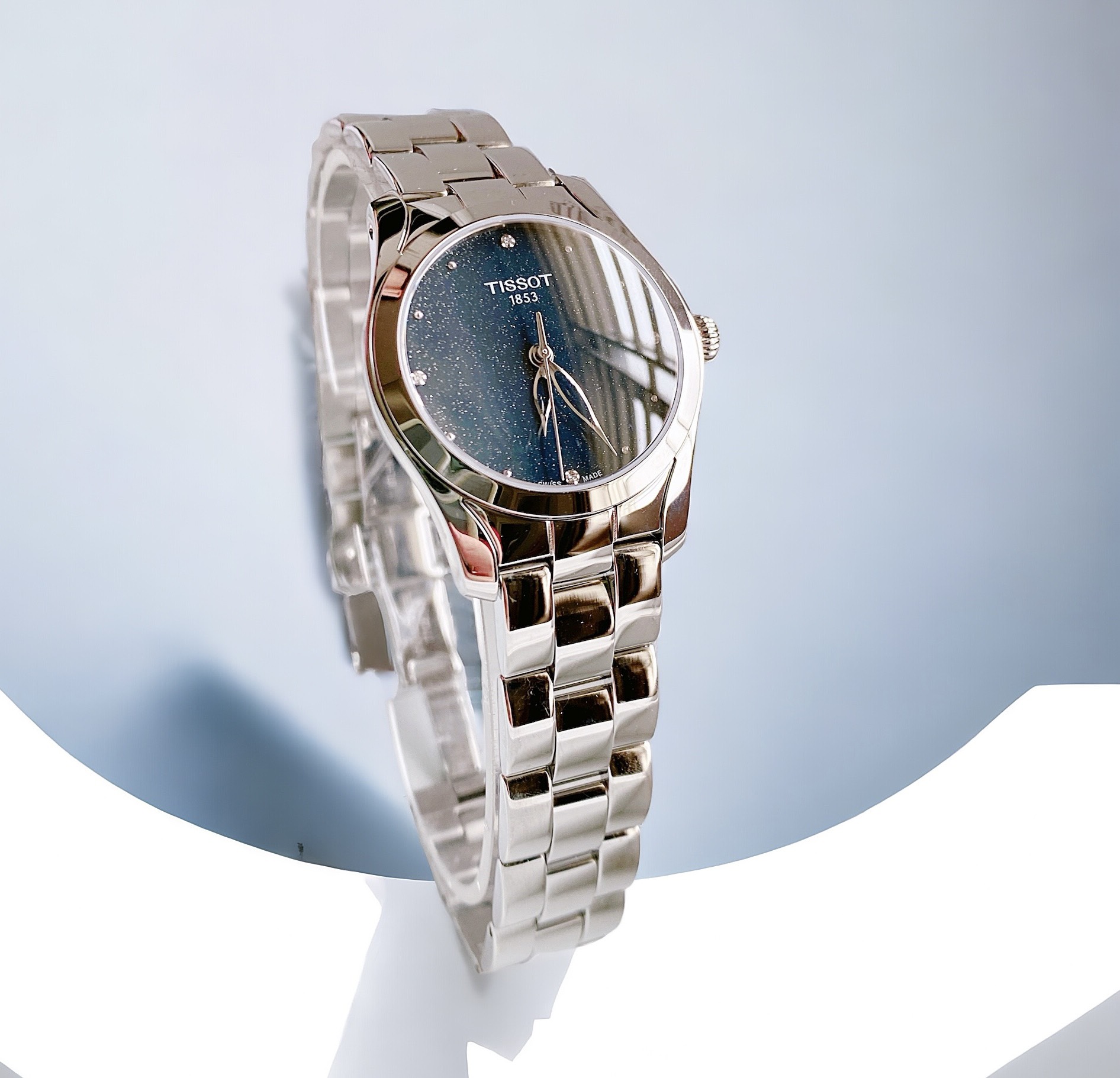 (ĐỒNG HỒ NỮ) Tissot T-Wave Diamond Blue Dial Ladies T112.210.11.046.00 ( T1122101104600 ) 30mm