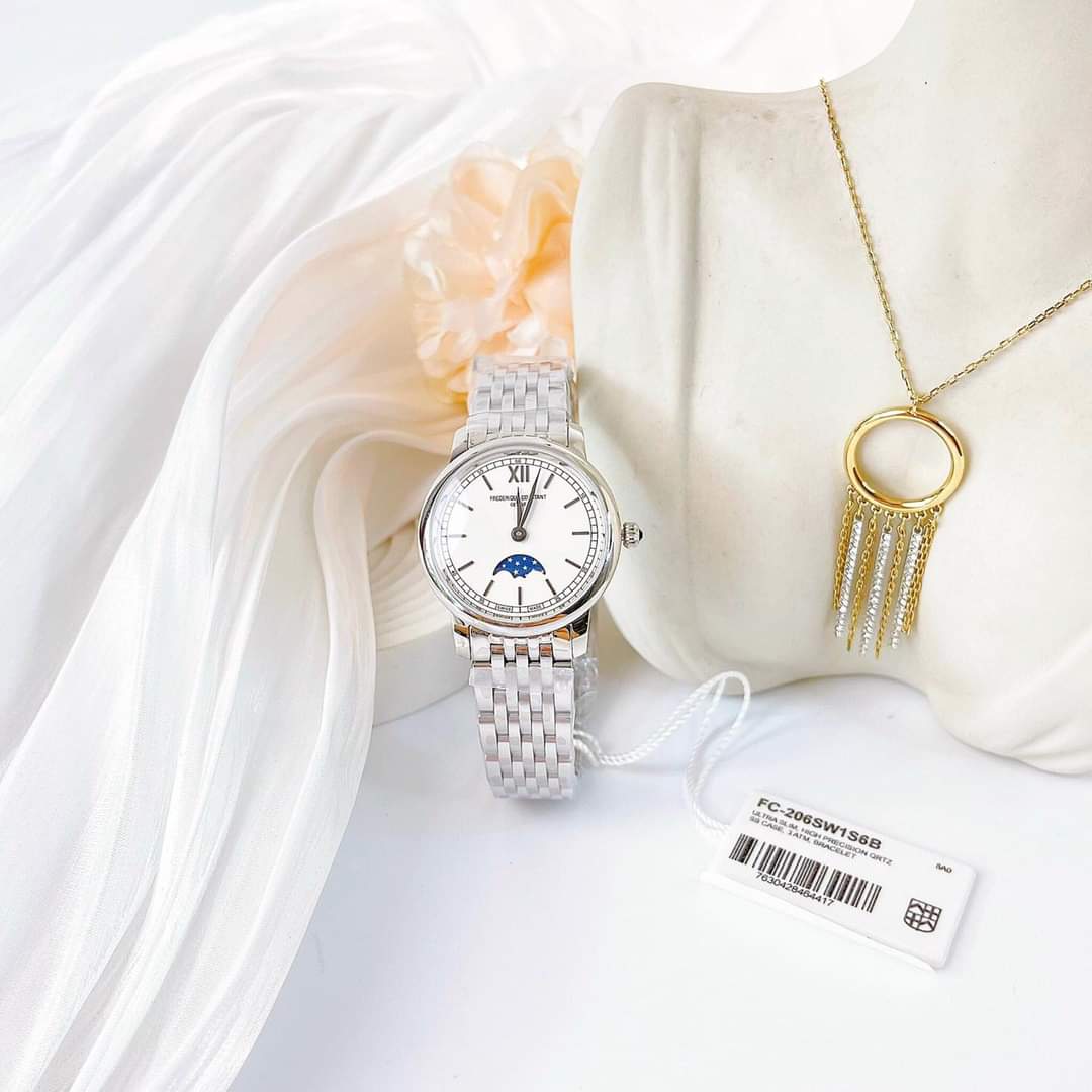 Ảnh 5 của (ĐỒNG HỒ NỮ) Frederique Constant Slimline FC-206SW1S6B ( FC206SW1S6B ) ( 206SW1S6B ) Ladies Moonphase 30MM