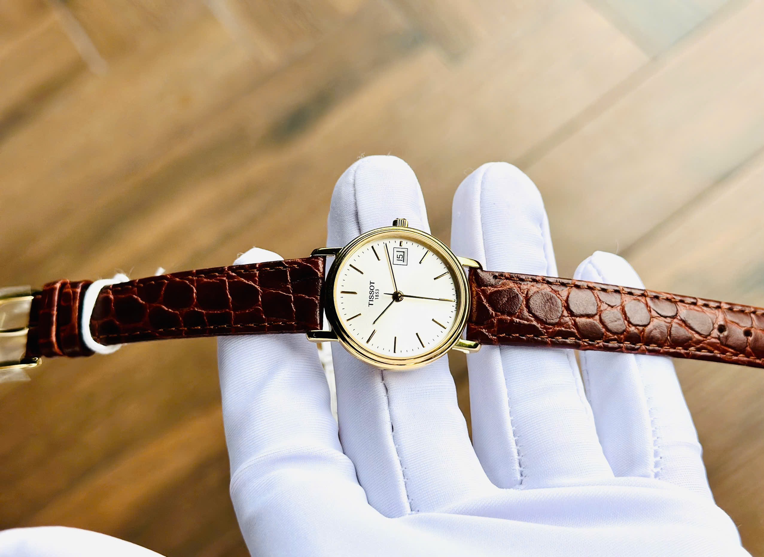Ảnh 8 của (ĐỒNG HỒ NỮ) TISSOT T CLASSIC Desire brown leather T52.5.111.31 ( T52511131 ) 27mm