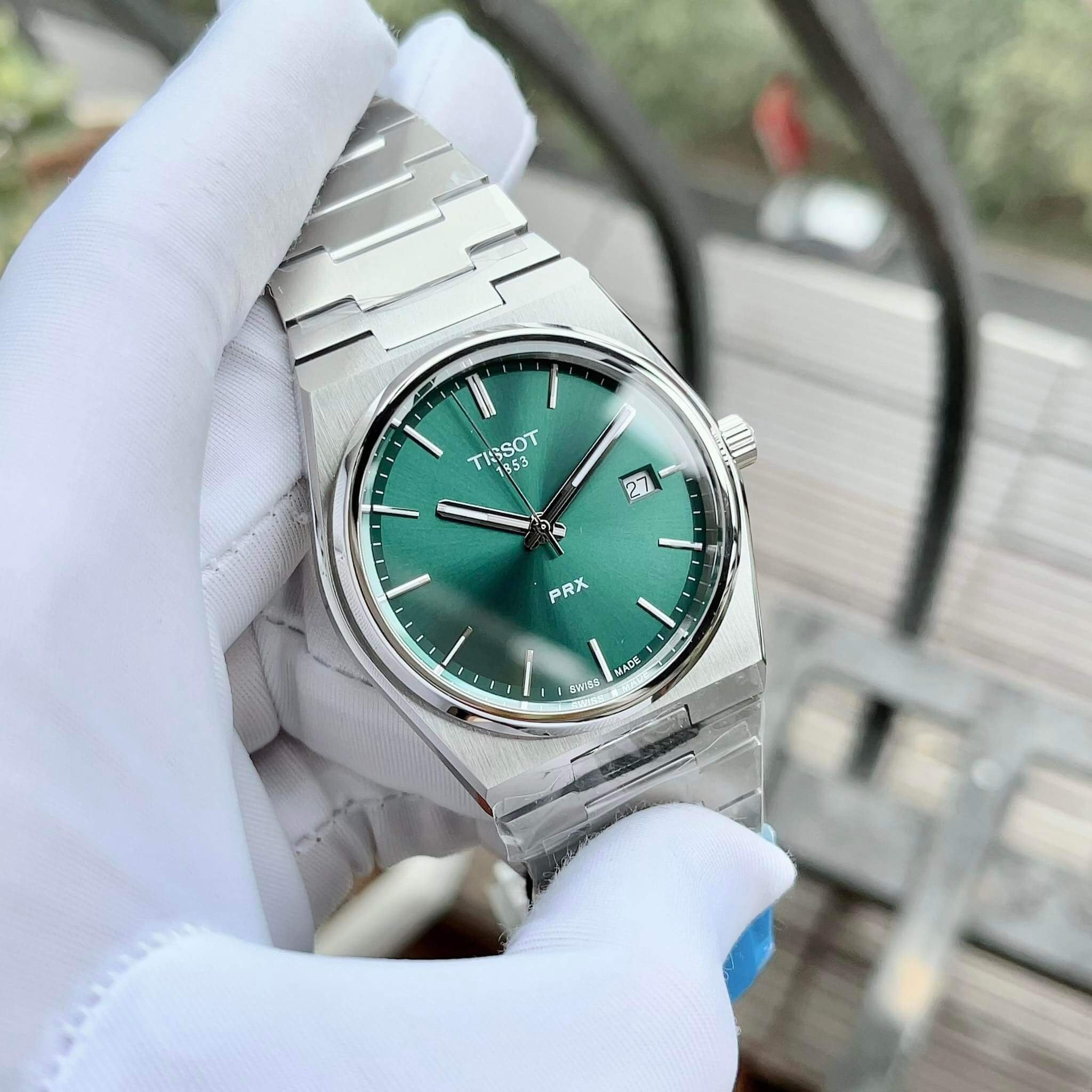 ĐỒNG HỒ NAM Tissot PRX T-Classic Quartz Green Dial Men Watch T1374101109100