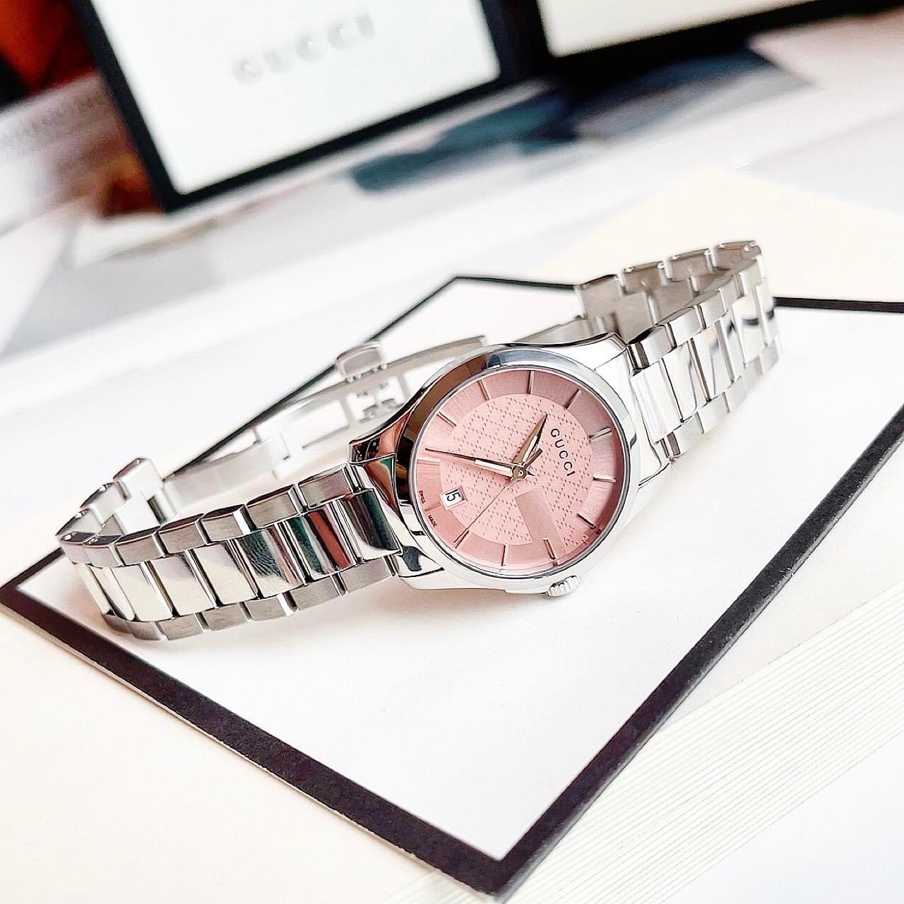 Ảnh 5 của (ĐỒNG HỒ NỮ) Gucci YA126524 G-Timeless Pink Watch 27mm