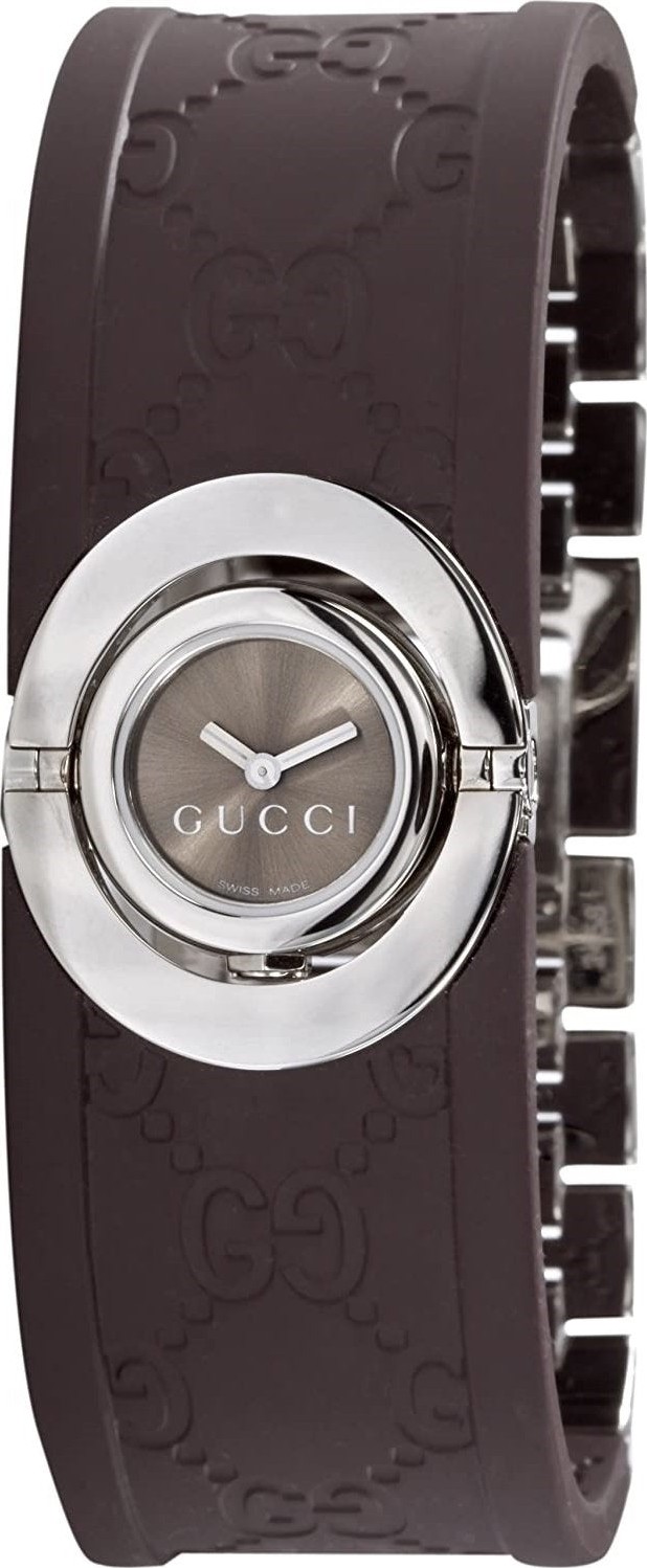 ĐỒNG HỒ NỮ Gucci Twirl 112 Brown Rubber Watch YA112519 23MM