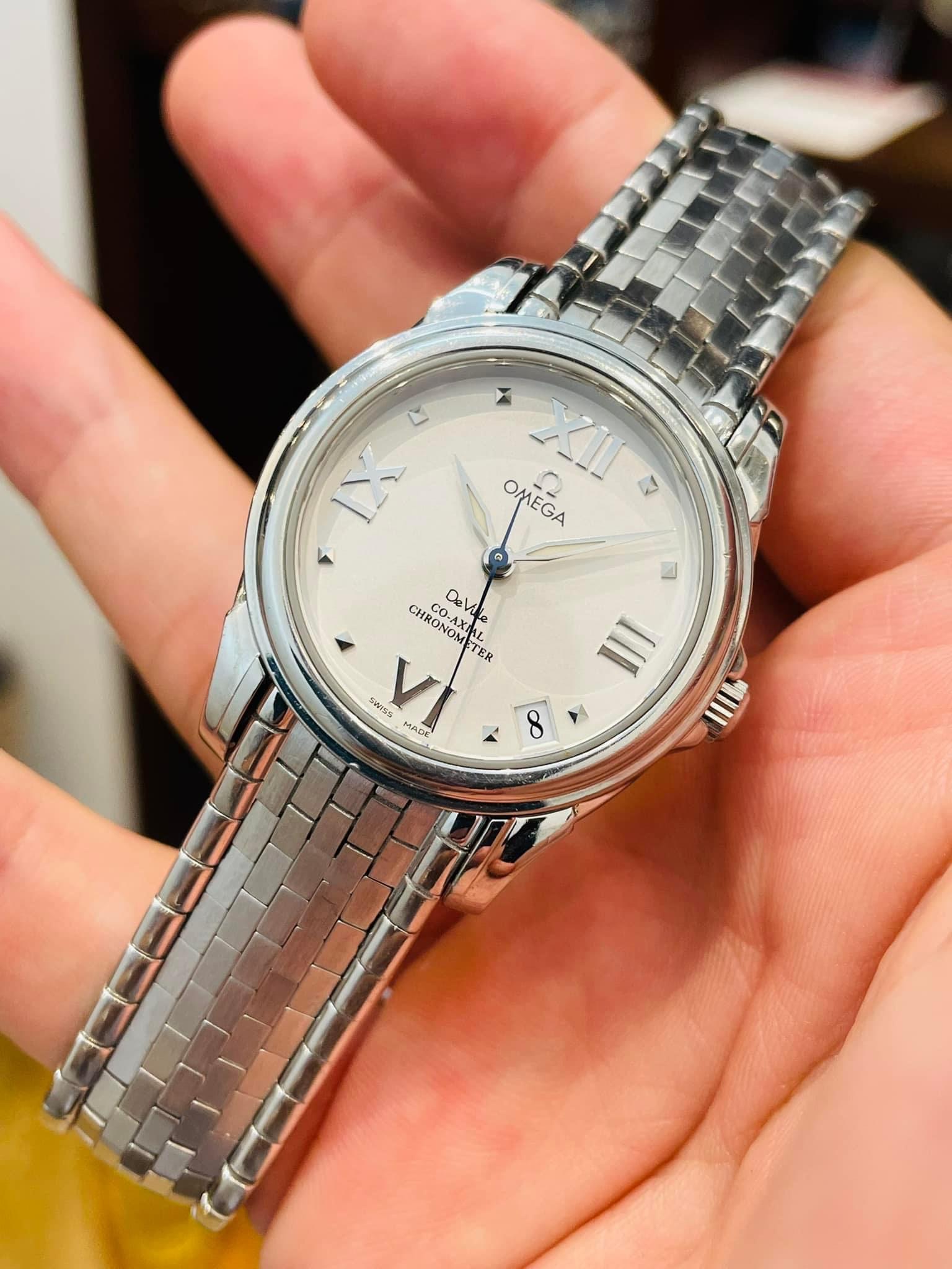 [SIÊU HIẾM] Đồng hồ NỮ Omega Deville Co-Axial Power Reserve 2500 dây vảy rồng, 32Mm( Nữ)