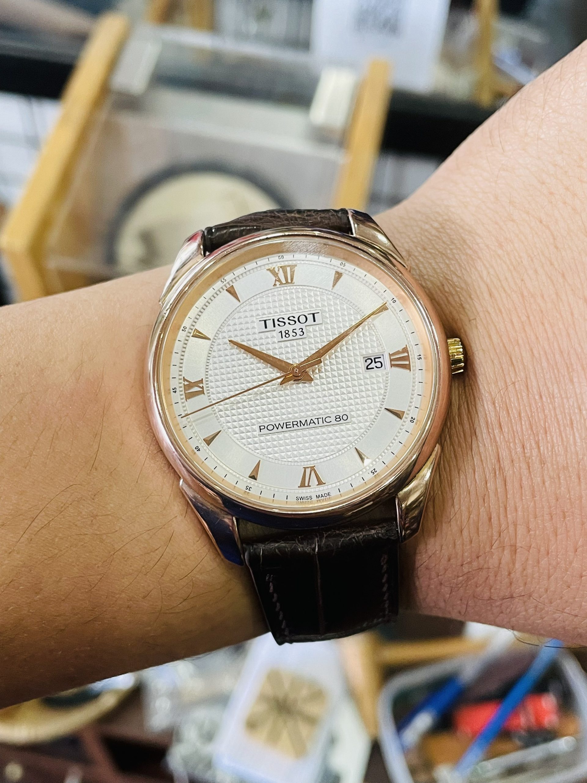 (VÀNG ĐÚC 18K) (ĐỒNG HỒ NAM) TISSOT VINTAGE POWERMATIC 80 T920.407.76.038.00 (T9204077603800 )