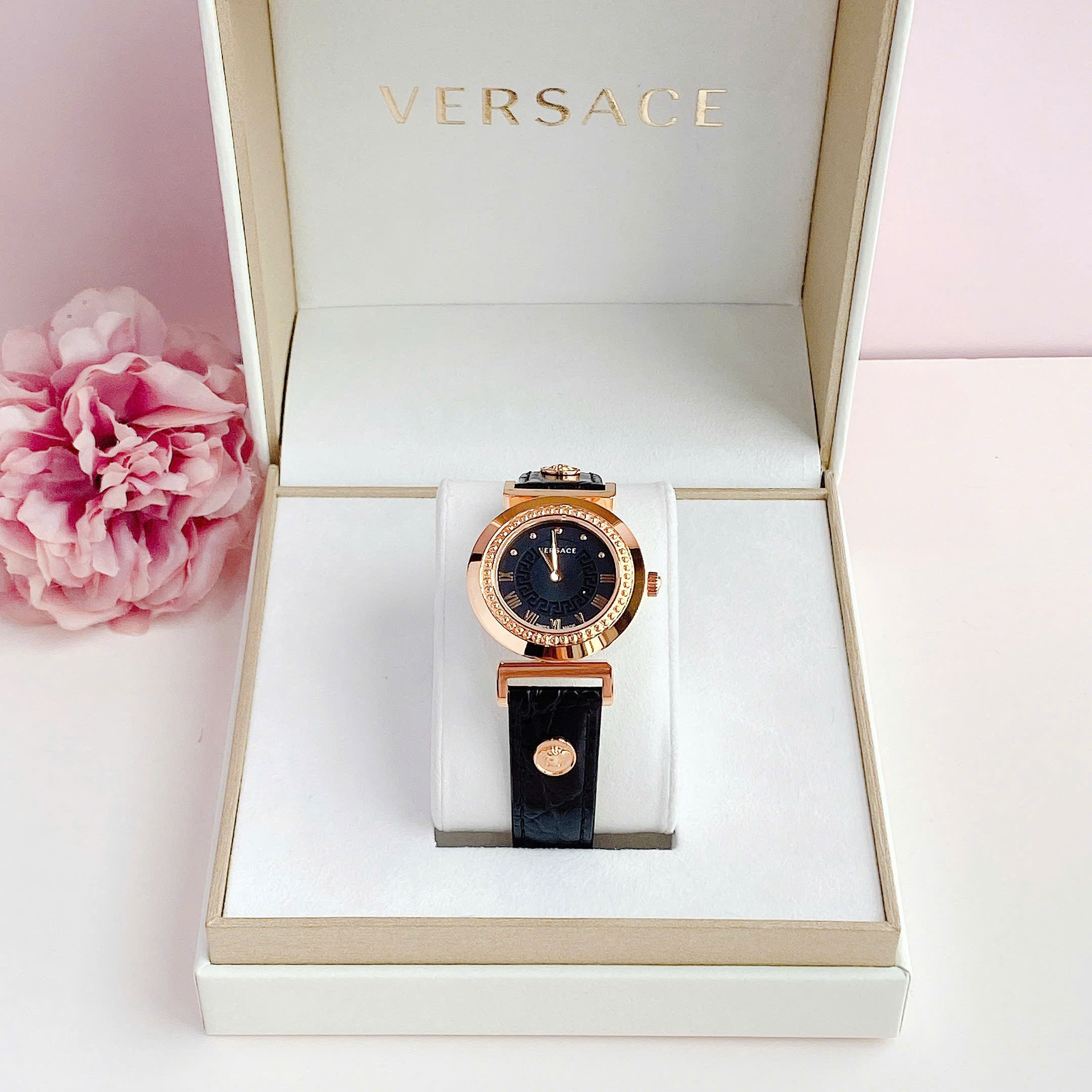 Ảnh 6 của (ĐỒNG HỒ NỮ ) Versace P5Q80D009S Vanity Calfskin Black Dial