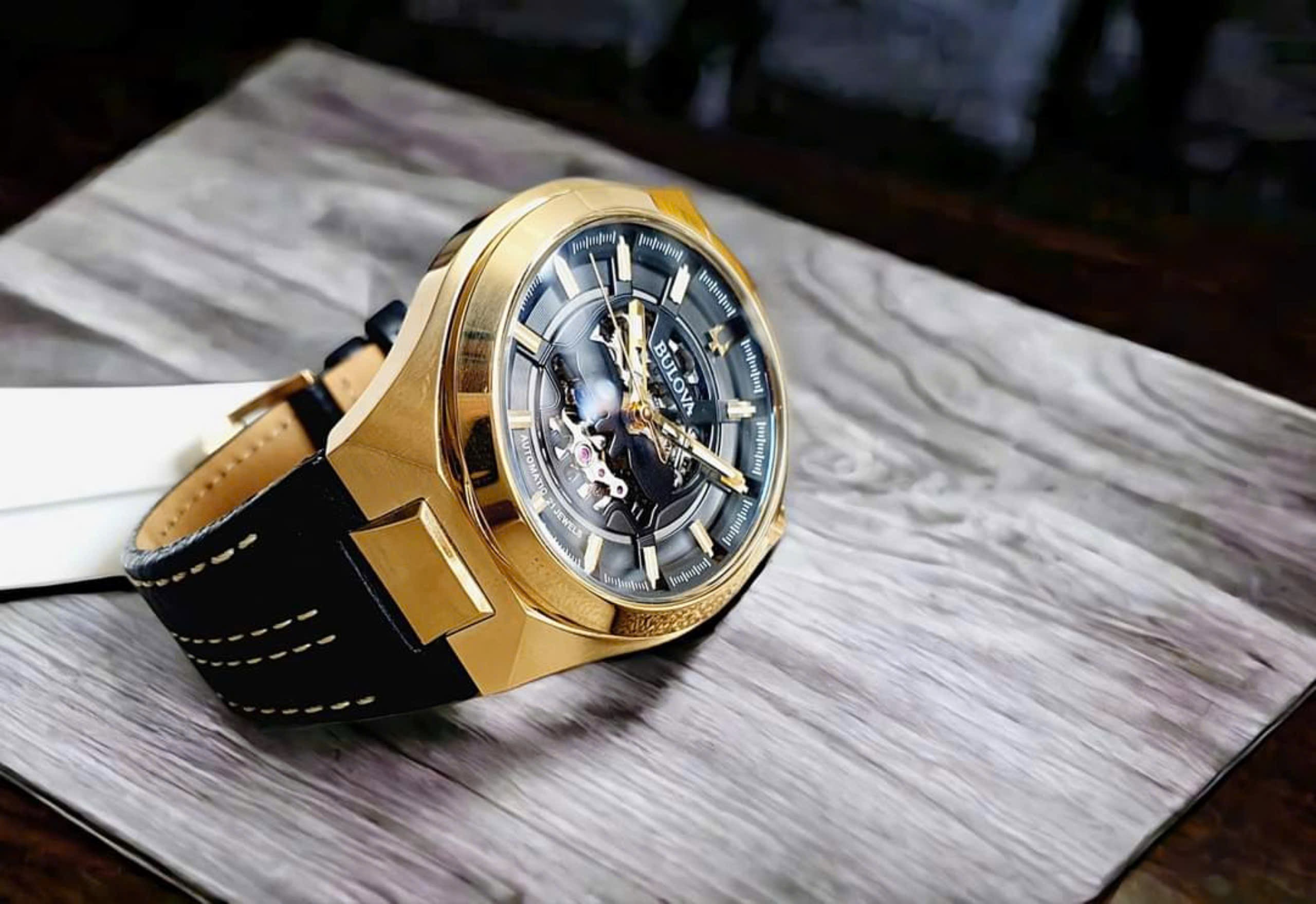 Ảnh 7 của ( ĐỒNG HỒ NAM)  BULOVA Maquina Automatic Men's Leather Watch 97A148