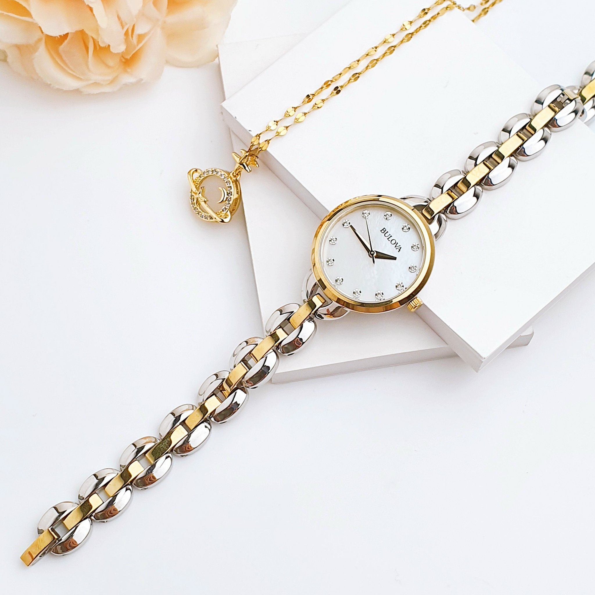 Ảnh 4 của (ĐỒNG HỒ NỮ) Bulova Mother of Pearl Dial Two-tone Ladies Watch 98L208 28mm