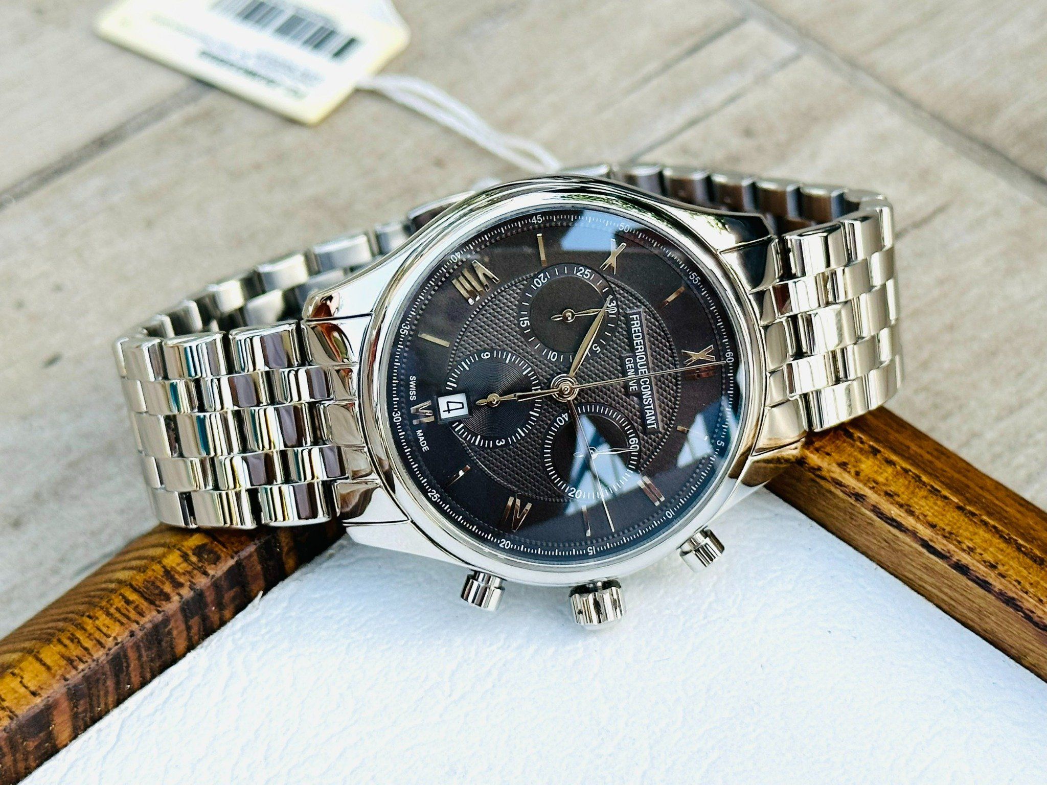 Ảnh 2 của (ĐỒNG HỒ NAM) (New) Frederique Constant Quartz FC-292MG5B6B Chronograph Silver ( 292MG5B6B ) ( FC292MG5B6B )