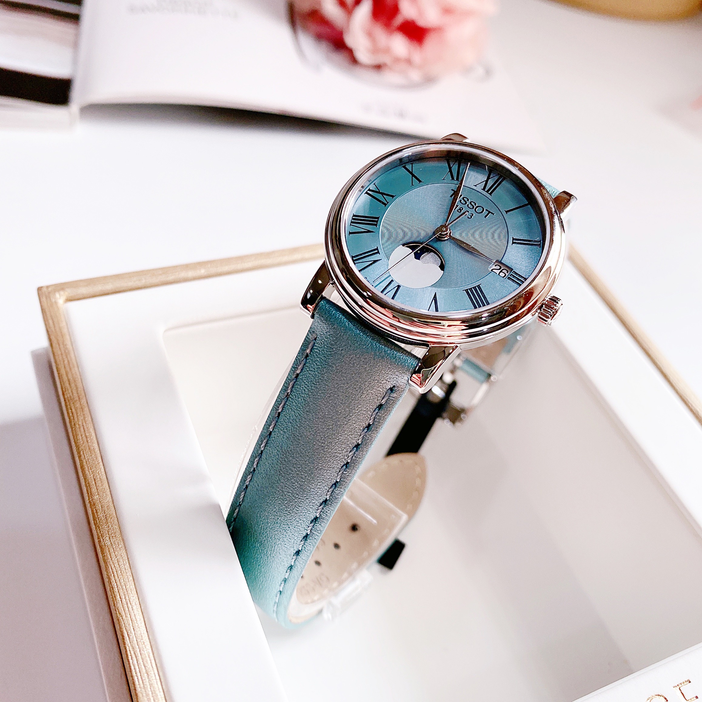 Ảnh 7 của (ĐỒNG HỒ NỮ) Tissot Quartz T122.223.16.353.00 Carson Premium Moonphase ( T1222231635300) 32mm