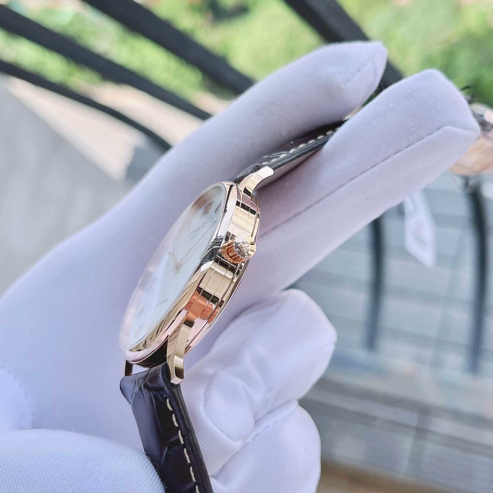 Ảnh 3 của (ĐỒNG HỒ NAM) Tissot Rose Dream T914.407.76.018.00 ( T9144077601800 ) Automatic 18K Gold 39mm