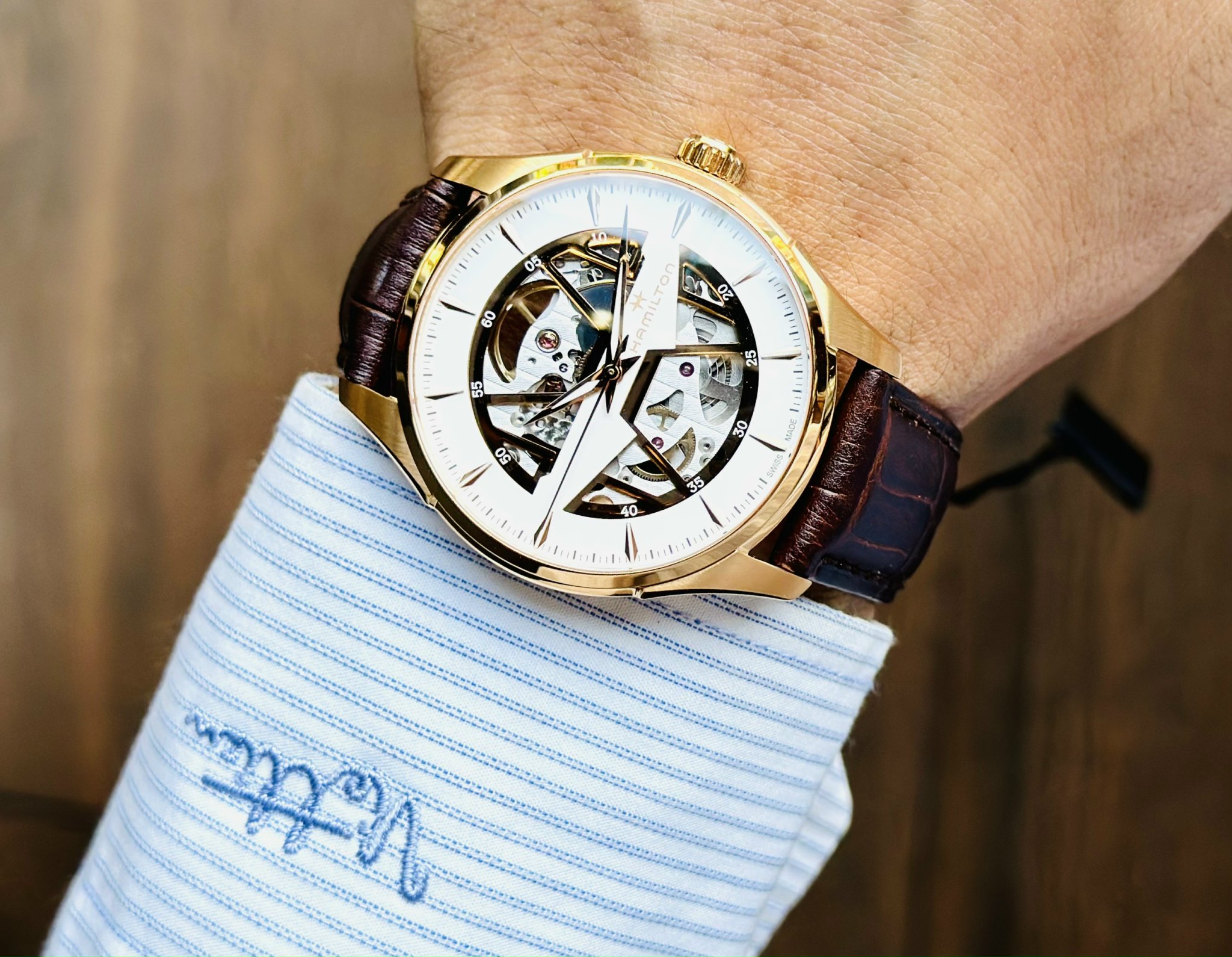 Ảnh 8 của (ĐỒNG HỒ NAM) (NEW) HAMILTON JAZZMASTER SKELETON SPIKY-H H42505510 AUTOMATIC