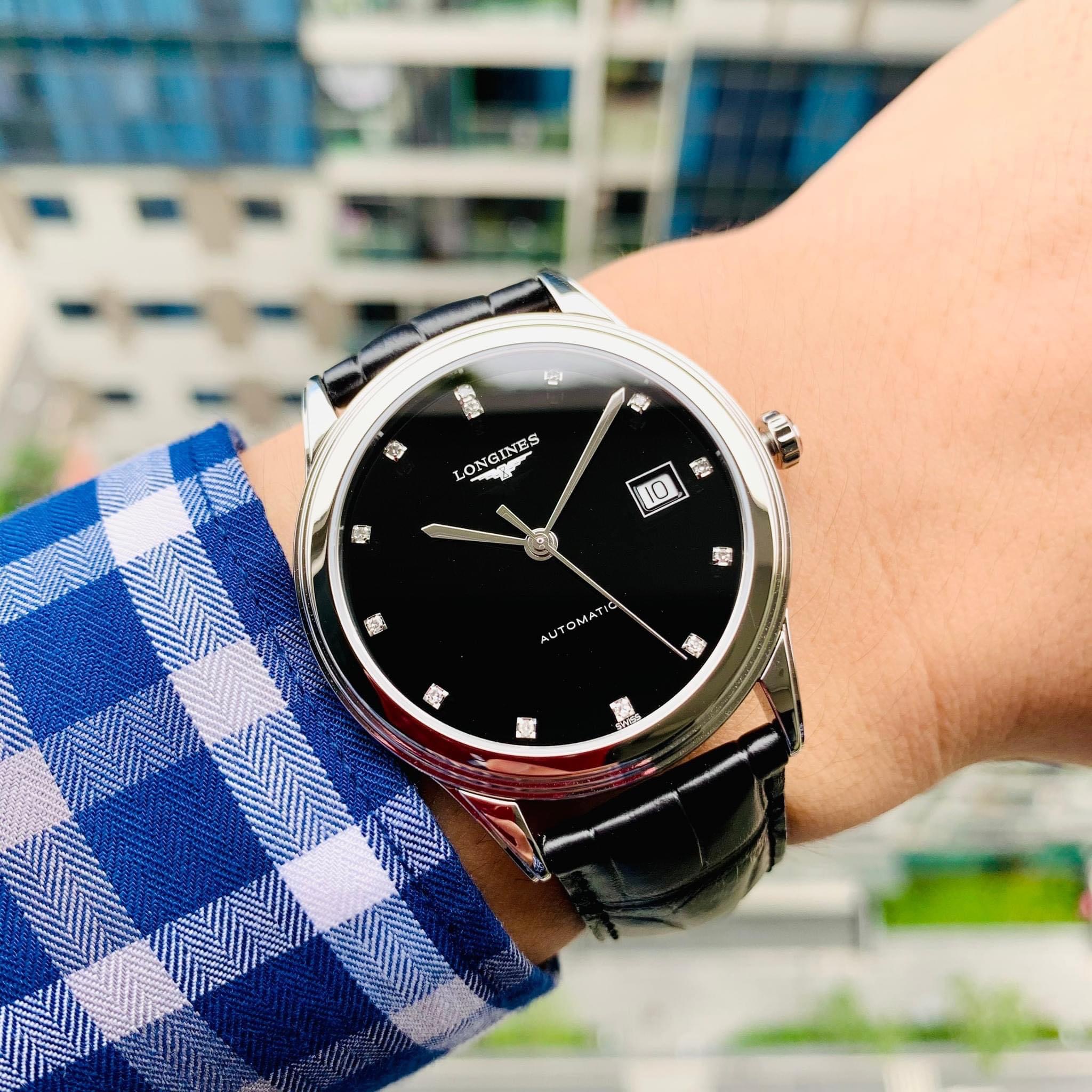 Ảnh 3 của Đồng Hồ nam (New) Longines Flagship Diamond Black - L4.974.4.57.2 (  L49744572 ) 38.5mm
