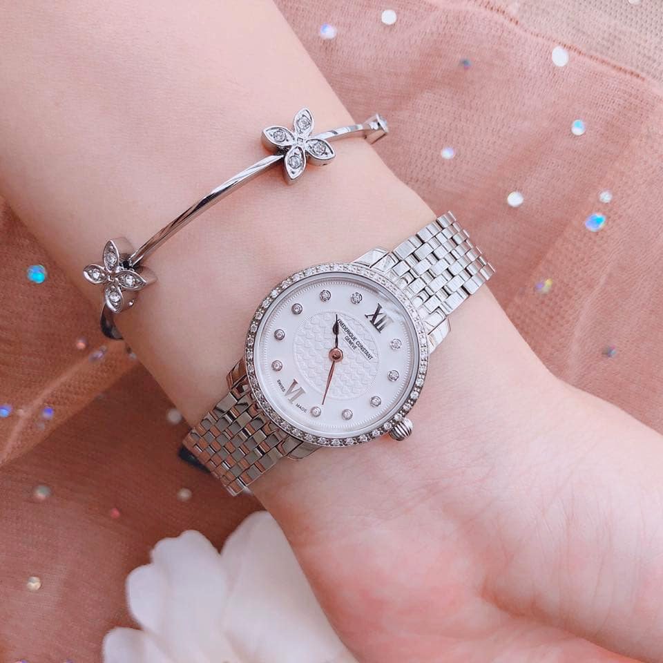 Ảnh 4 của (ĐỒNG HỒ NỮ) Frederique Constant Slimline Diamond White Dial Silver Tone FC-200WHDSD6B ( FC200WHDSD6B ) ( 200WHDSD6B ) 25mm