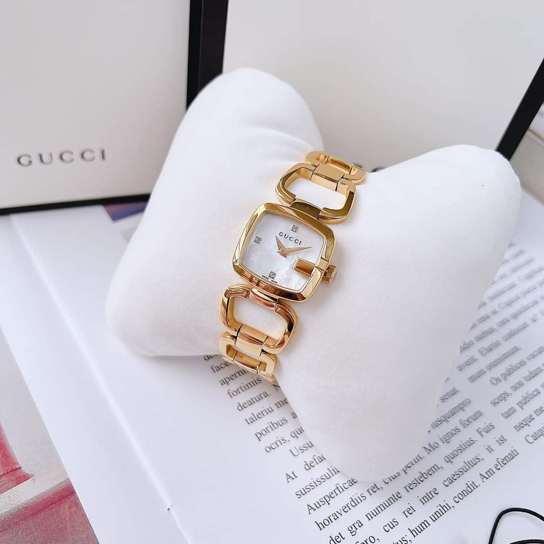 Ảnh 3 của (ĐỒNG HỒ NỮ) Gucci G-Gucci Mother of Pearl Dial Gold Tone YA125513 23x24mm (~30mm tròn)