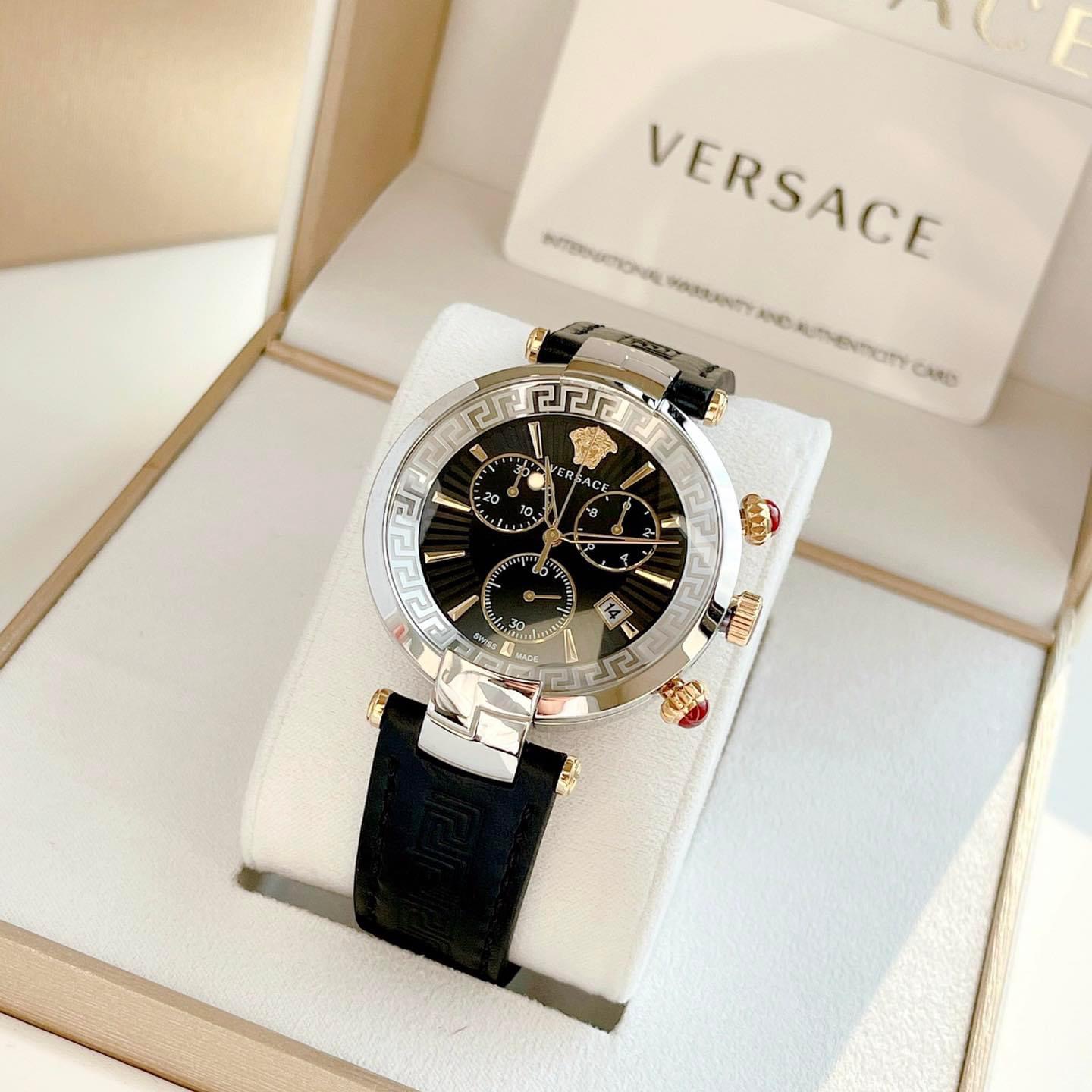 Ảnh 2 của (ĐỒNG HỒ NỮ) Versace Revive Chronograph Black Dial Black Leather VE2M00121 41mm