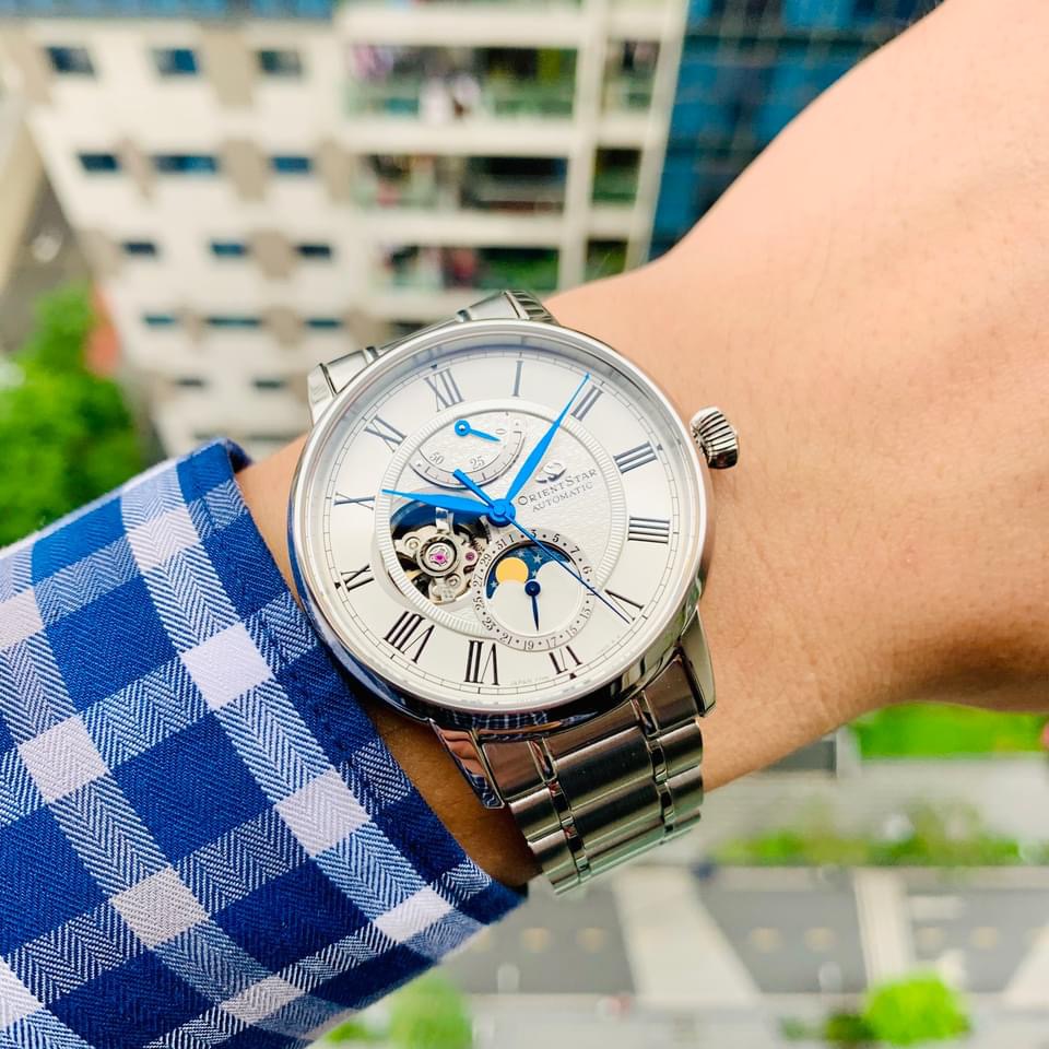 Đồng hồ nam Orient Star Mechanical Moon Phase Classic RE-AY0102S00B ( RK-AY0102S )