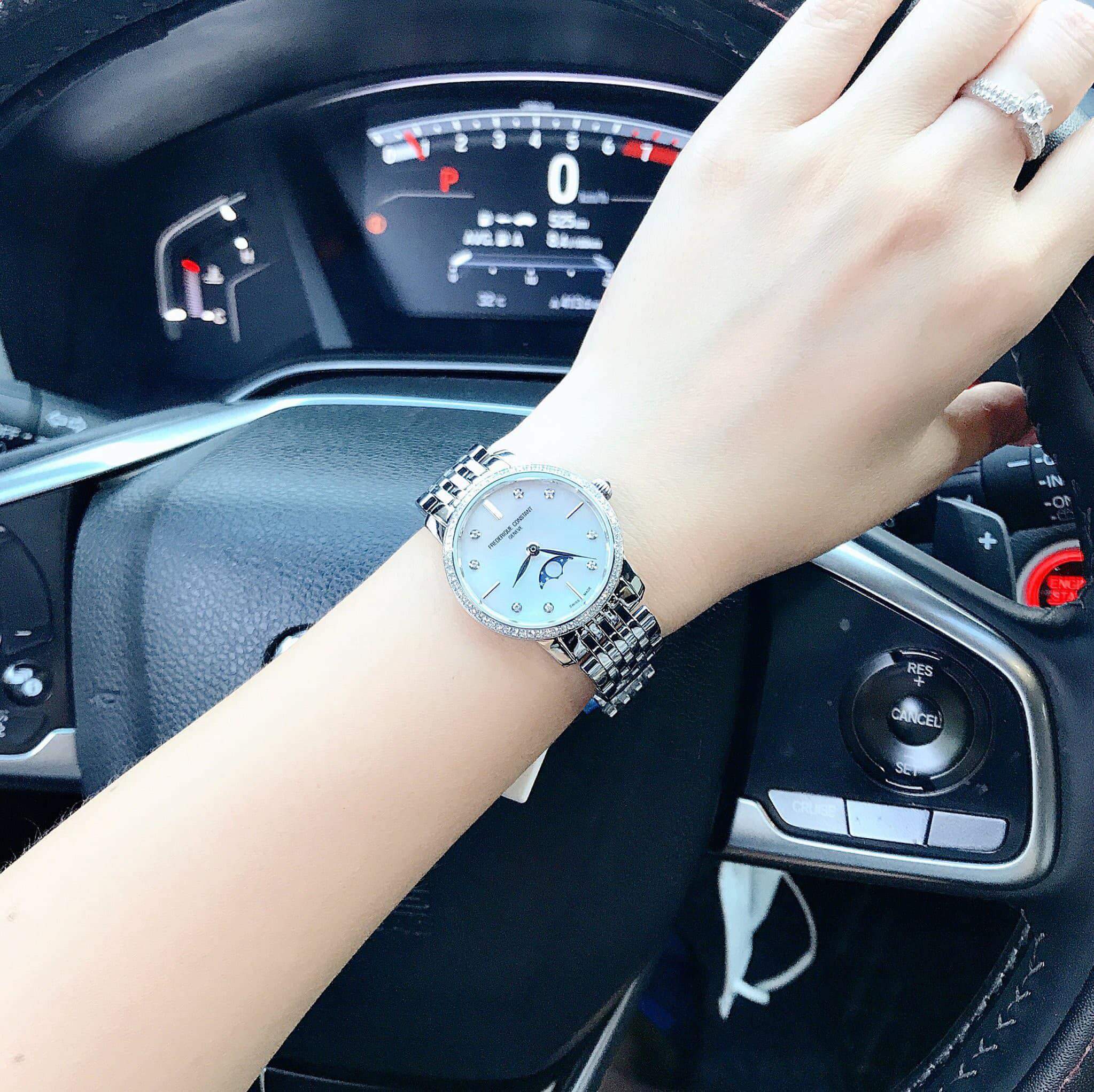 Ảnh 7 của (ĐỒNG HỒ NỮ) Frederique Constant Slimline Diamond Mother Of Pearl Dial Silver Tone FC-206MPWD1SD6B ( FC206MPWD1SD6B ) ( 206MPWD1SD6B )