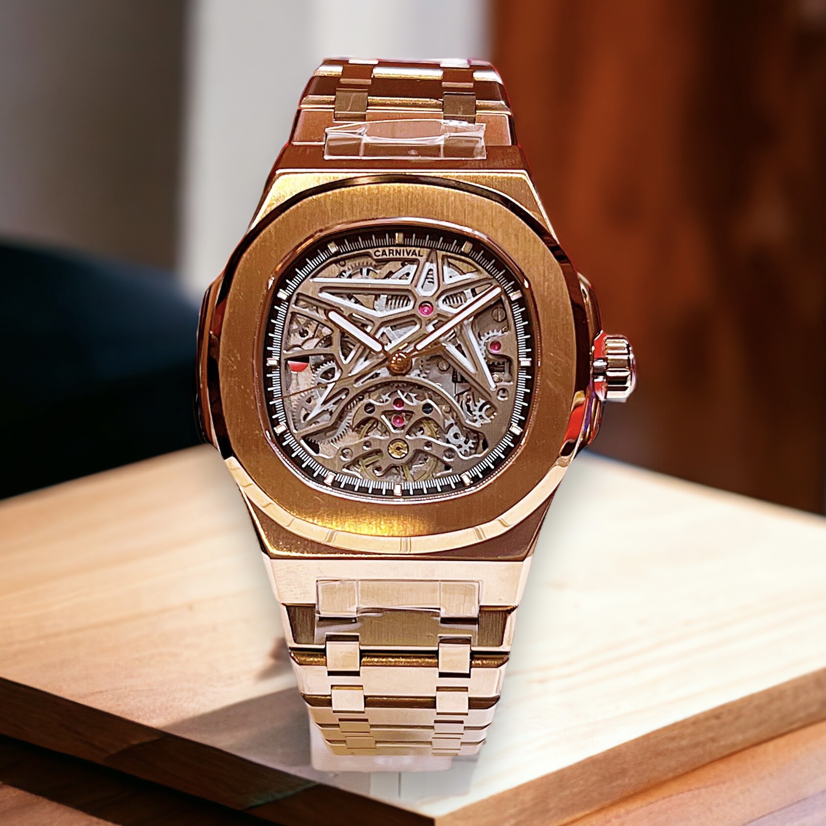 Ảnh 2 của (ĐỒNG HỒ NAM) (New) CARNIVAL 8118G (gold) 41mm