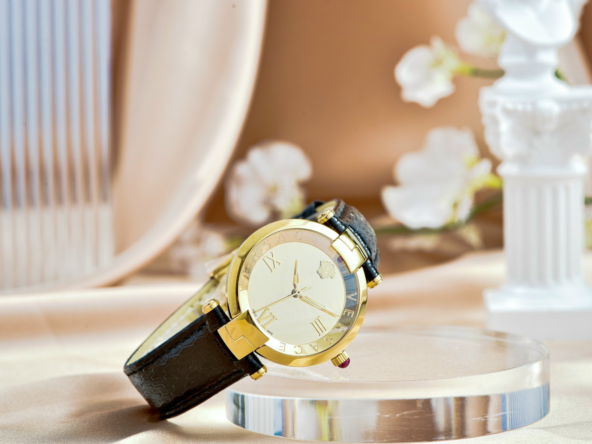 Ảnh 2 của Đồng hồ Nữ VERSACE VEAI00219 Revive Mirror Dial Black Leather Ladies Watch