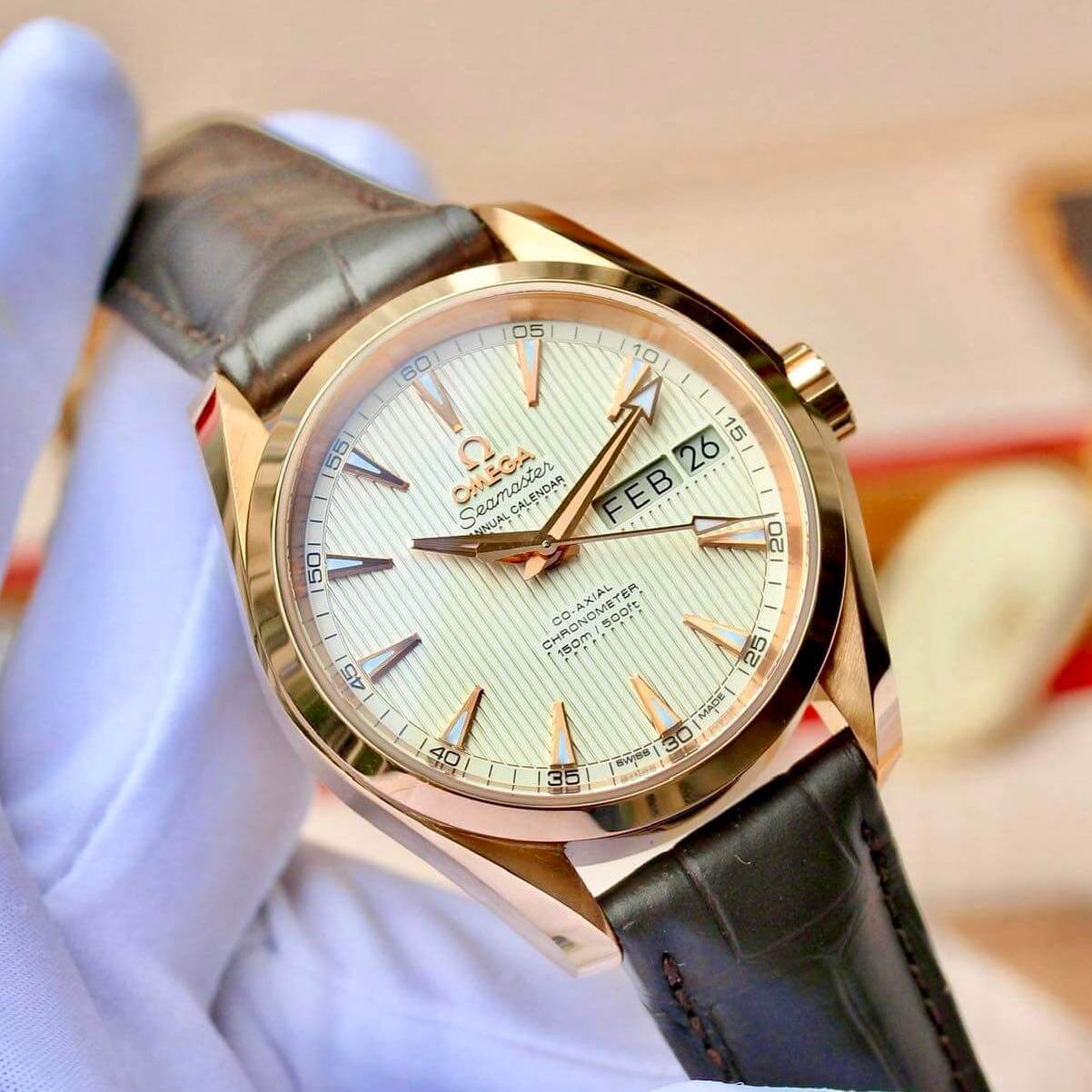 Ảnh 8 của (ĐỒNG HỒ NAM) (New) Omega 23153392202001 - Seamaster Aqua Terra Annual Calendar 231.53.39.22.02.001