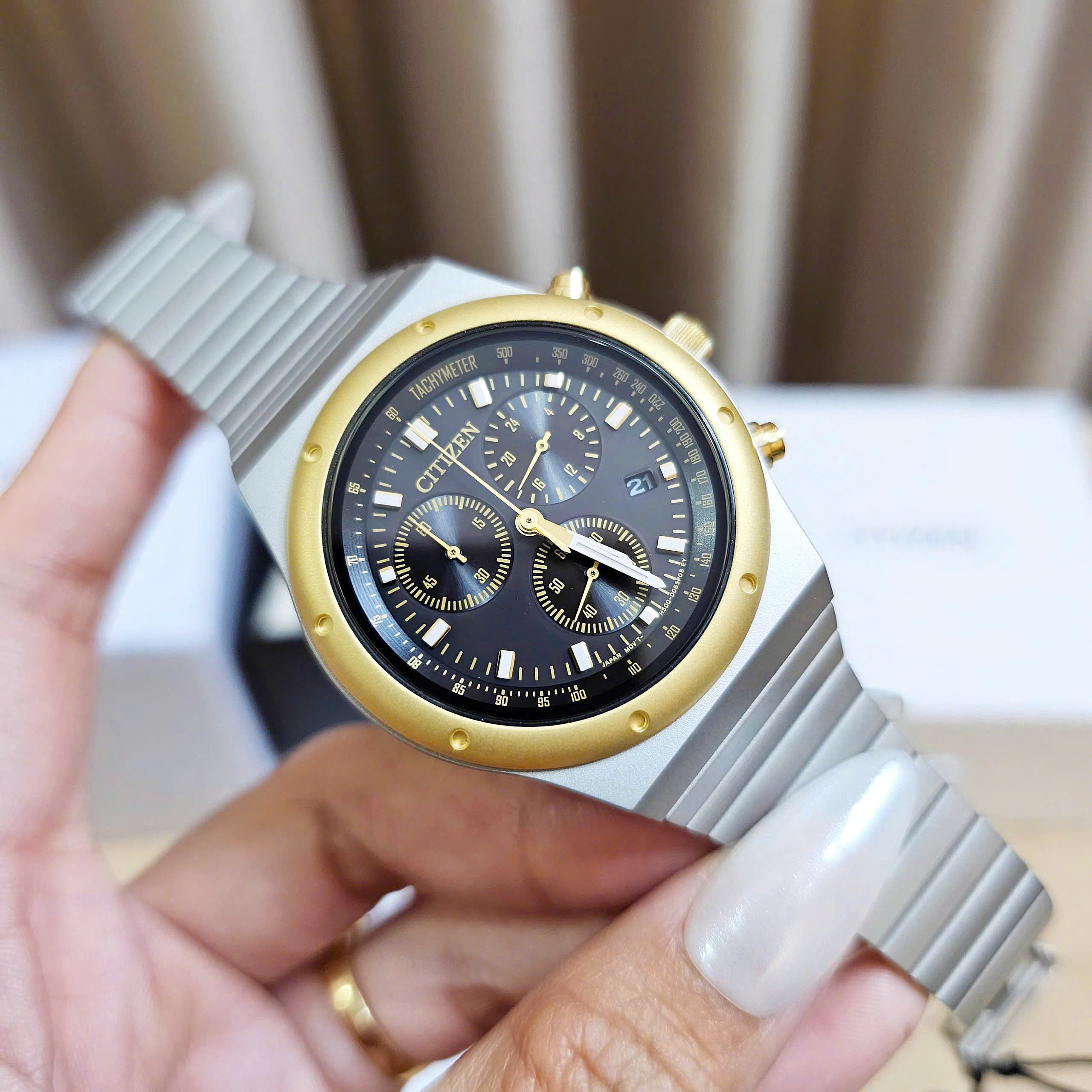 Ảnh 4 của (ĐỒNG HỒ NAM) Citizen Eco-Drive AT2544-64E Chronograph 38mm - AT254464E