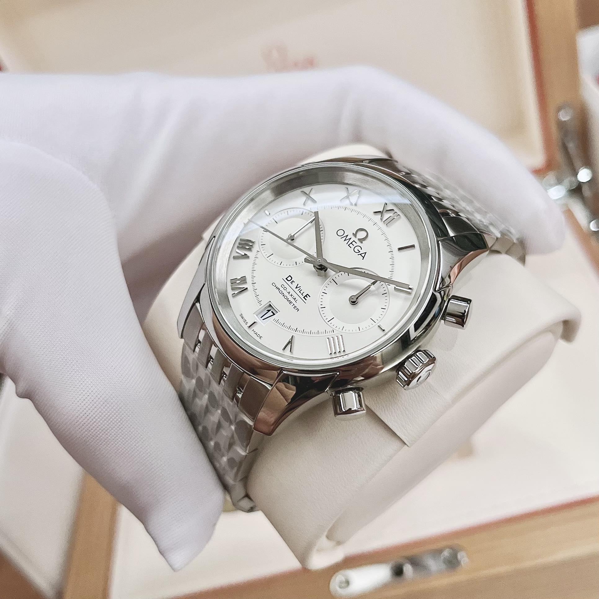 Ảnh 9 của (ĐỒNG HỒ NAM) (NEW) Omega De Ville Co-Axial Chronograph 43110425102001 431.10.42.51.02.001