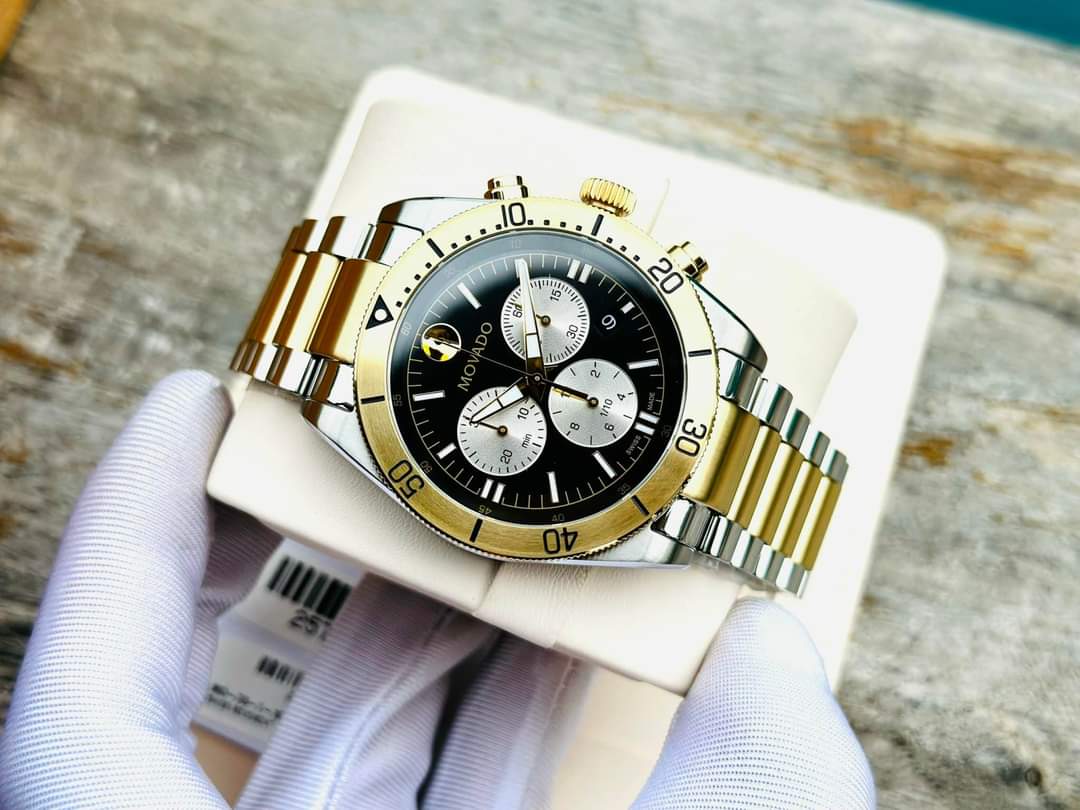 (NEW) (ĐỒNG HỒ NAM) Movado Sport Chronograph Quartz Black Dial Men Watch 0607441