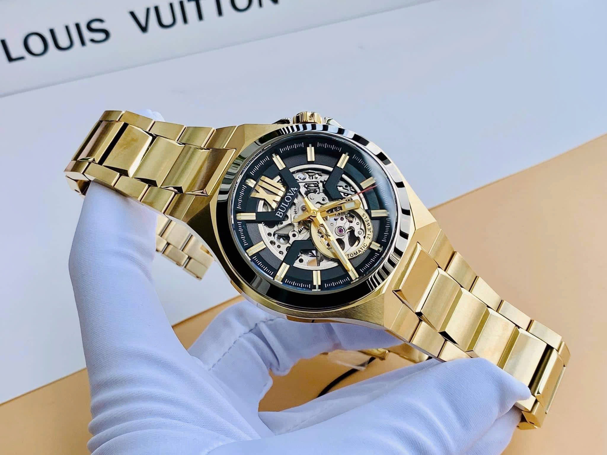 Ảnh 3 của (ĐỒNG HỒ NAM) (NEW) Bulova Automatic Gunmetal Skeleton 98A178 46mm
