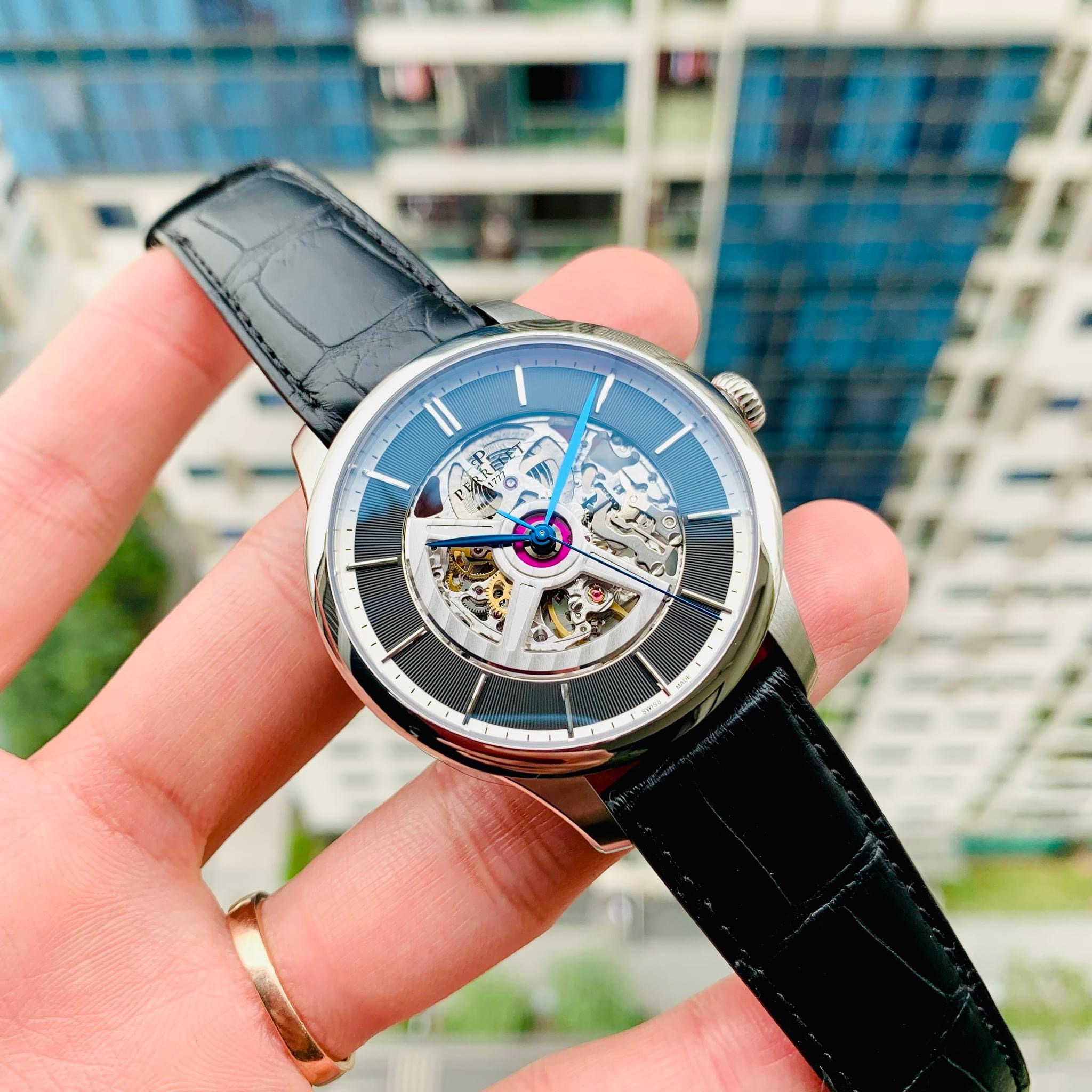 (ĐỒNG HỒ NAM) (NEW) PERRELET SKELETON DOUBLE ROTOR A1091/2 A1091-2 42.5mm