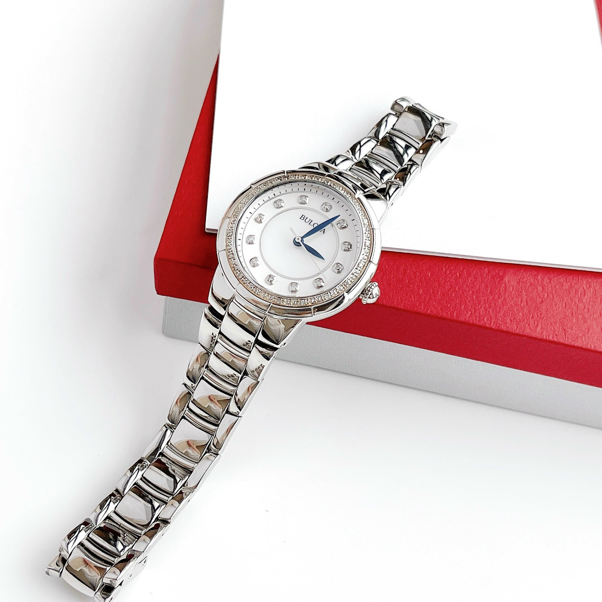 Ảnh 2 của (ĐỒNG HỒ NỮ) BULOVA 96R174 Rosedale Diamond Mother of Pearl Dial Stainless Steel Ladies Watch