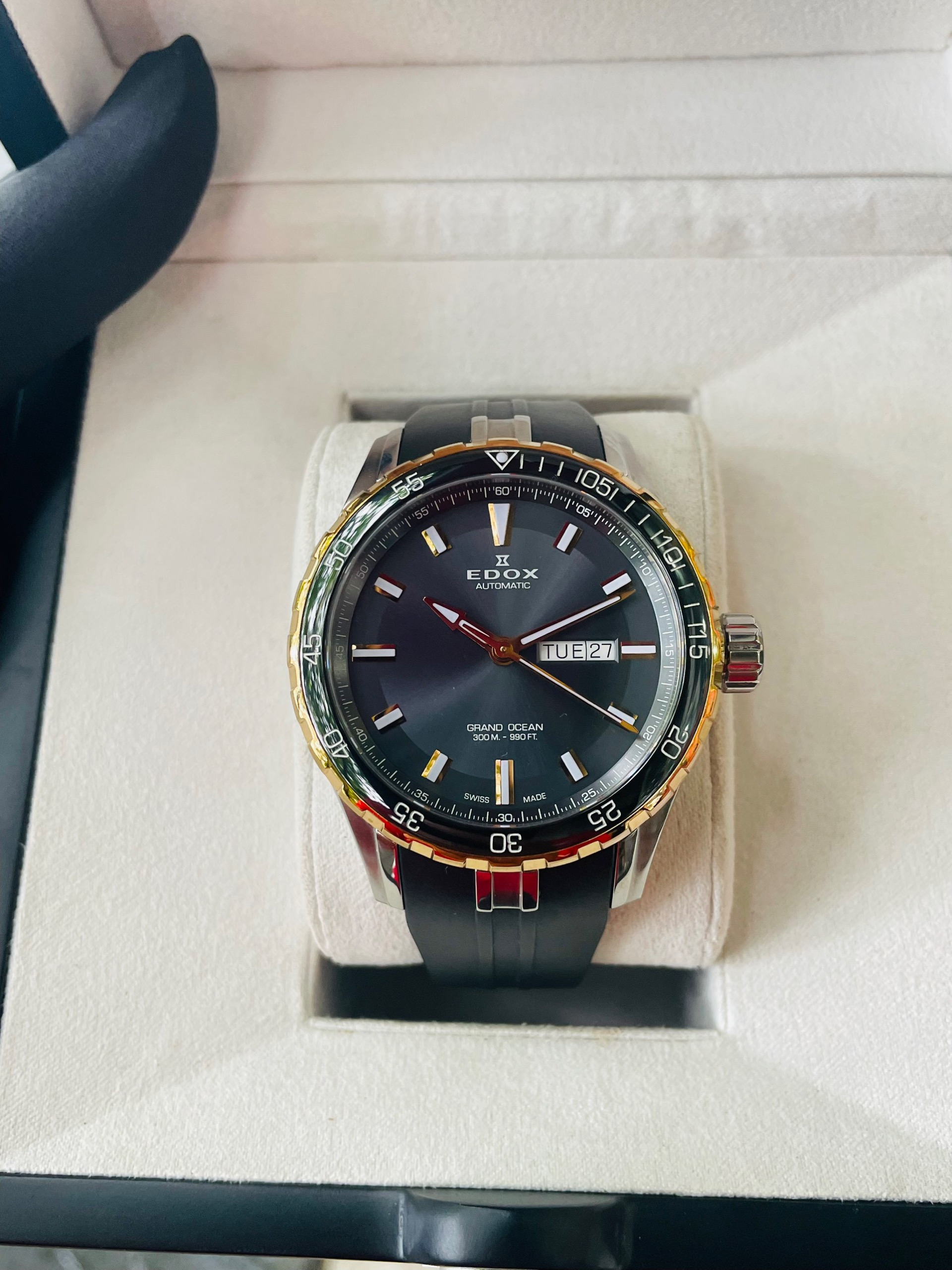 Ảnh 3 của (HÀNG LƯỚT) (ĐỒNG HỒ NAM) Edox Grand Ocean Grey Dial 88002-357RCA-NIR (88002357RCANIR), 42MM