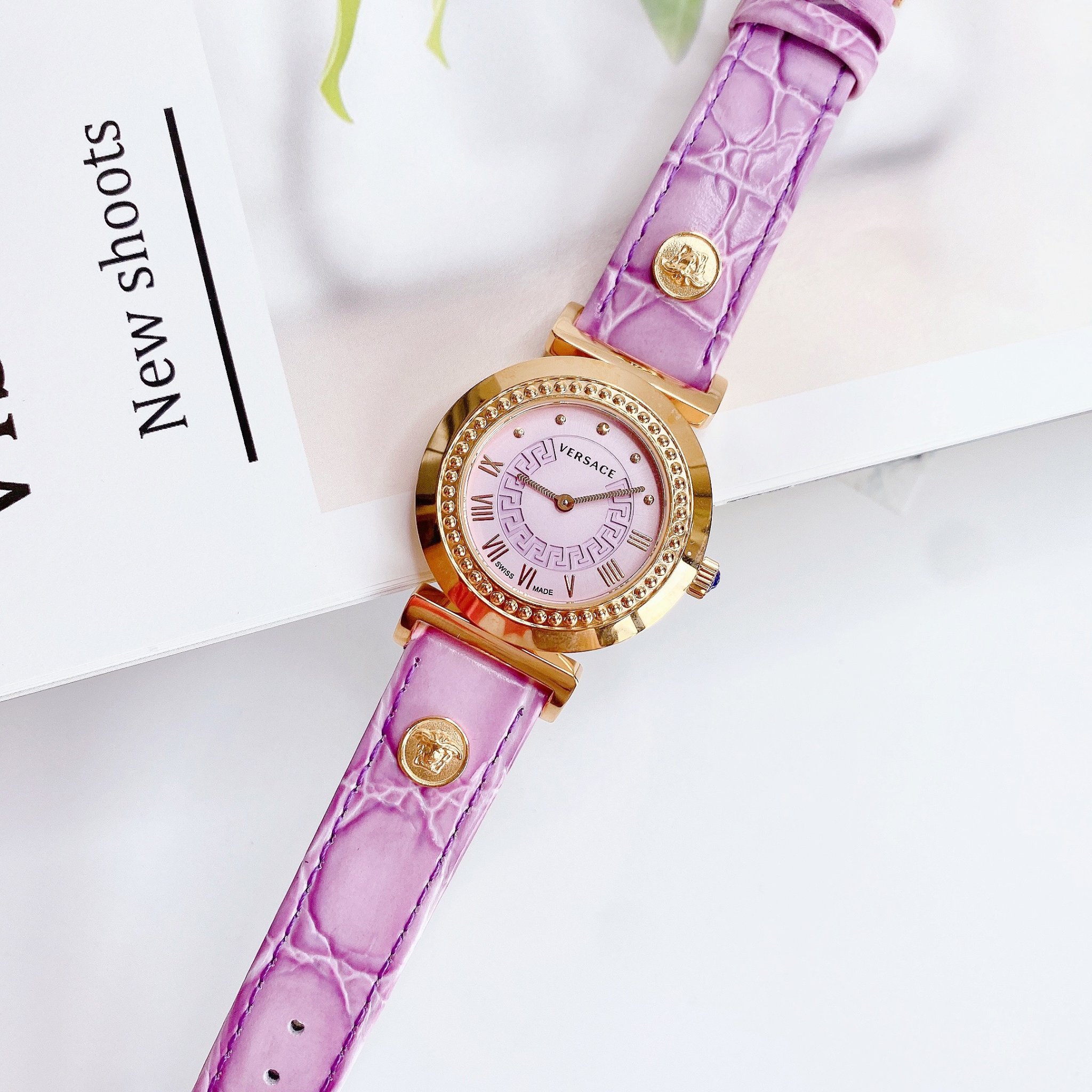 Ảnh 3 của [Đồng Hồ nữ] Versace Vanity Leather Purple Watch 35mm, P5Q80D702S702