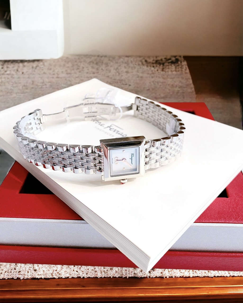 Ảnh 3 của (ĐỒNG HỒ NỮ) Salvatore Ferragamo Square Quartz White MOP Dial Ladies Watch SFYC01122 19mm