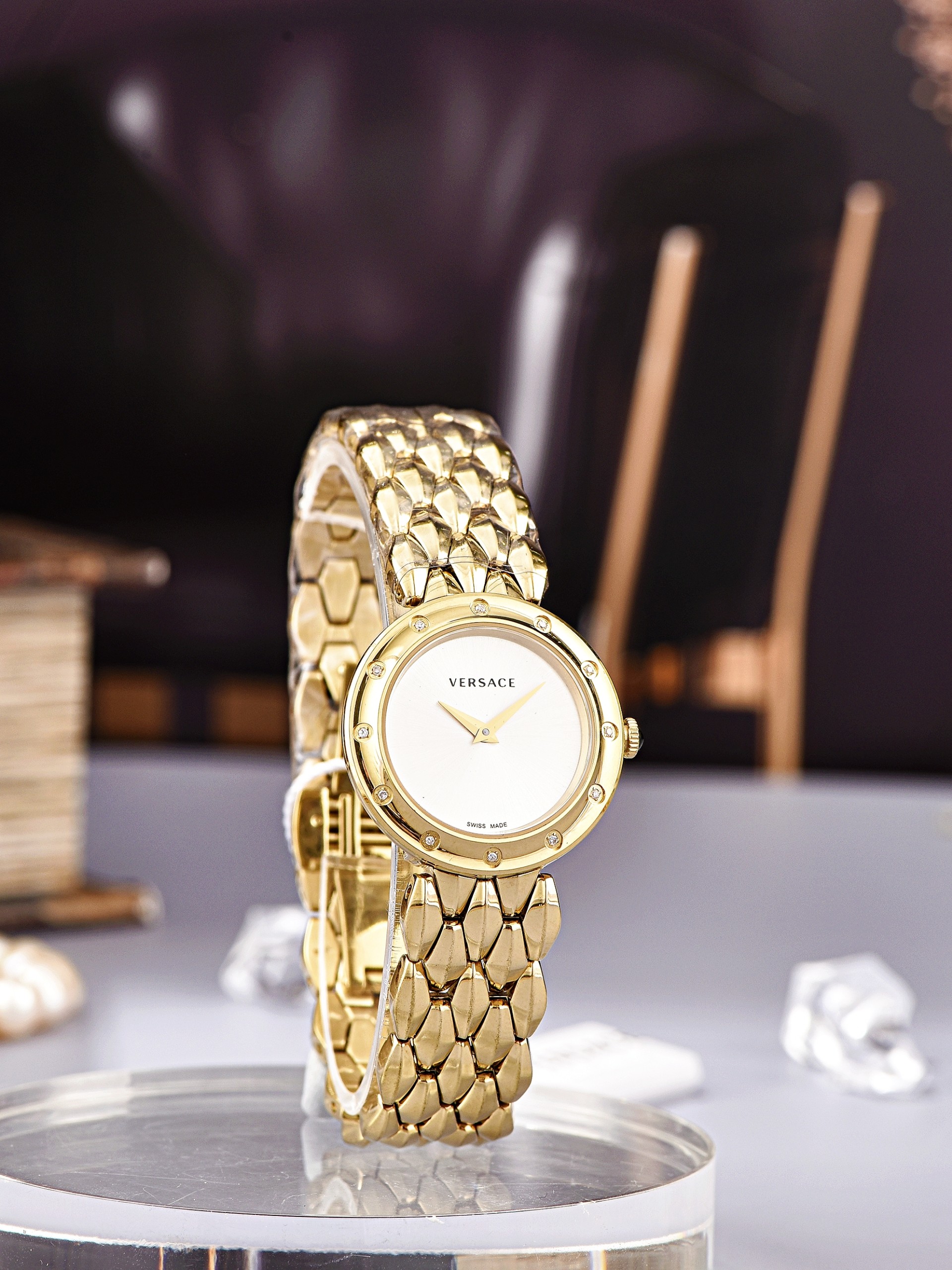[Đồng hồ nữ] Versace V-FLARE Diamond Watch, 28mm, VEBN00918
