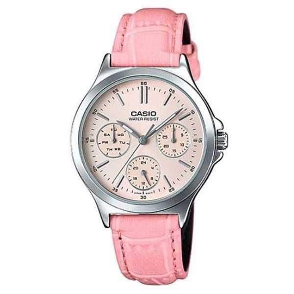 (ĐỒNG HỒ NỮ) Casio LTP-V300L-4AUDF – Mặt hồng – Quartz (Pin) – Mặt Số 34mm, Kính Cứng, Chống Nước 3ATM