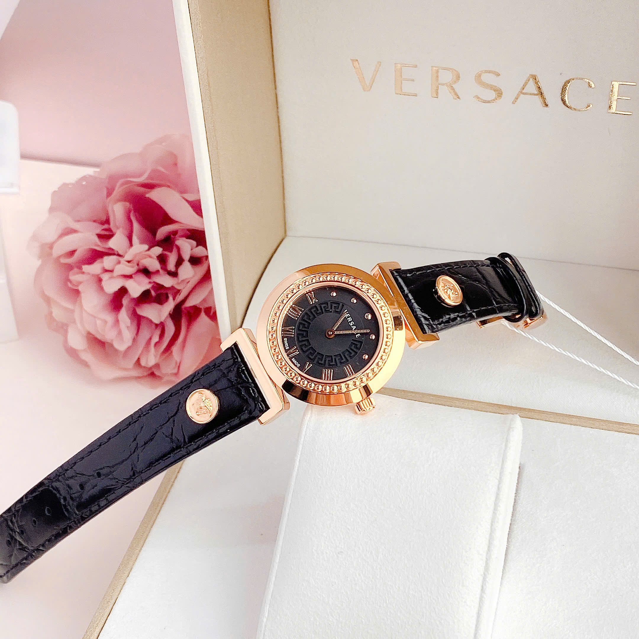 Ảnh 8 của (ĐỒNG HỒ NỮ ) Versace P5Q80D009S Vanity Calfskin Black Dial