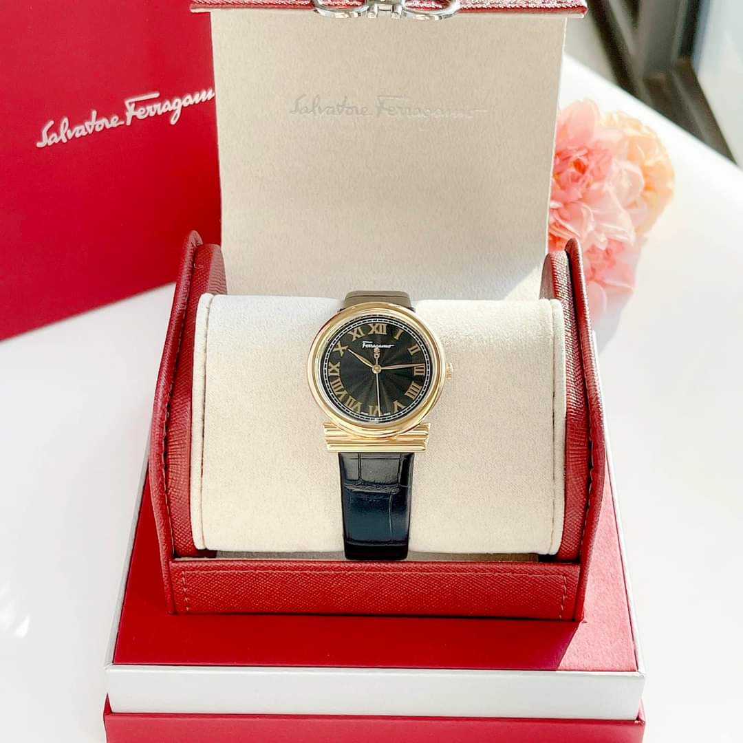 (ĐỒNG HỒ NỮ) Salvatore Ferragamo Womens Black 34 mm Gancini Watch SFUF00721