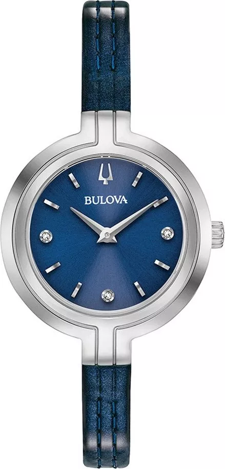 (ĐỒNG HỒ NỮ) Bulova 96P212 Rhapsody Diamond Watch Blue dial Blue leather 30mm