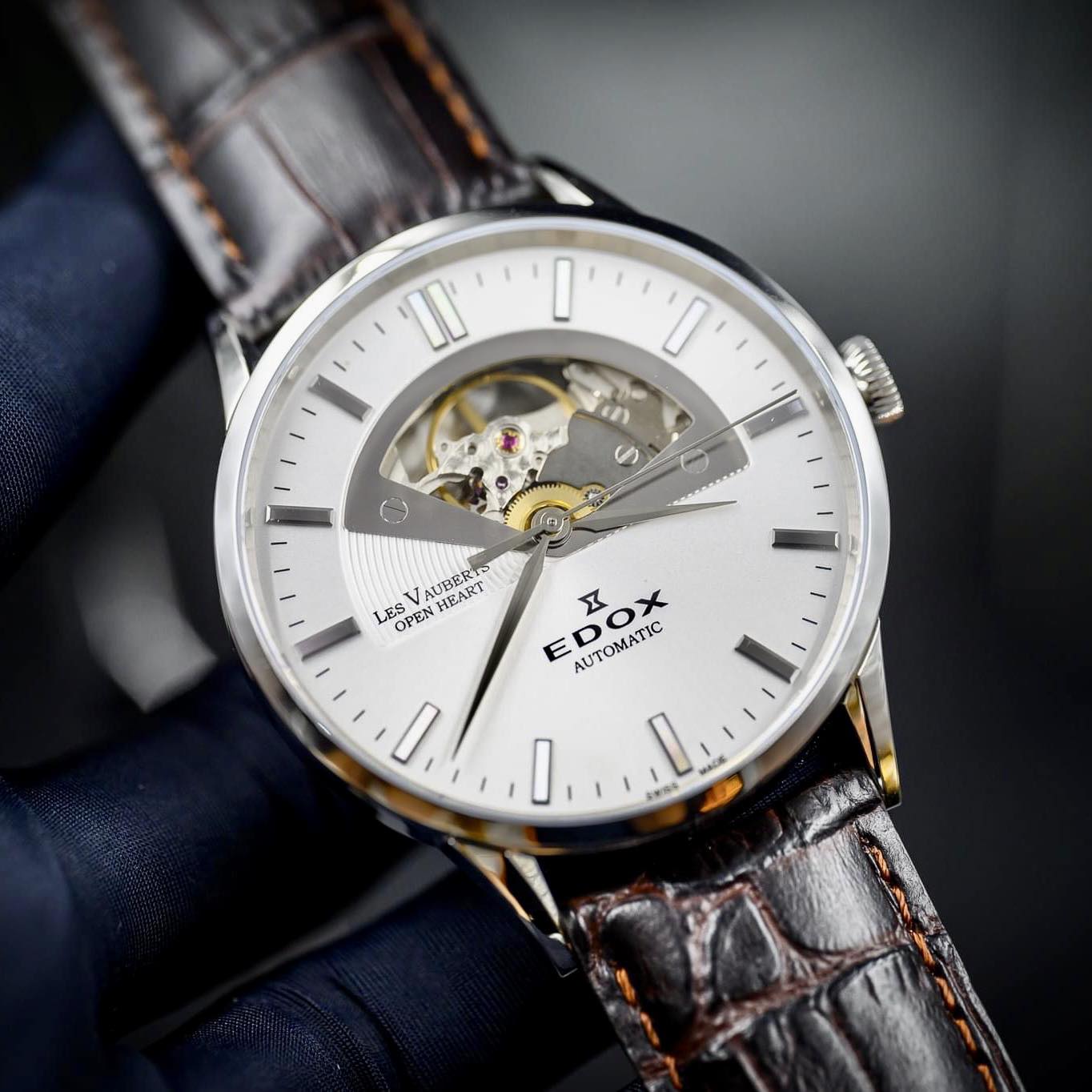 (ĐỒNG HỒ NAM) Edox Les Vauberts Automatic 85014-3-AIN ( 85014 3 AIN ) ( 850143AIN )43mm