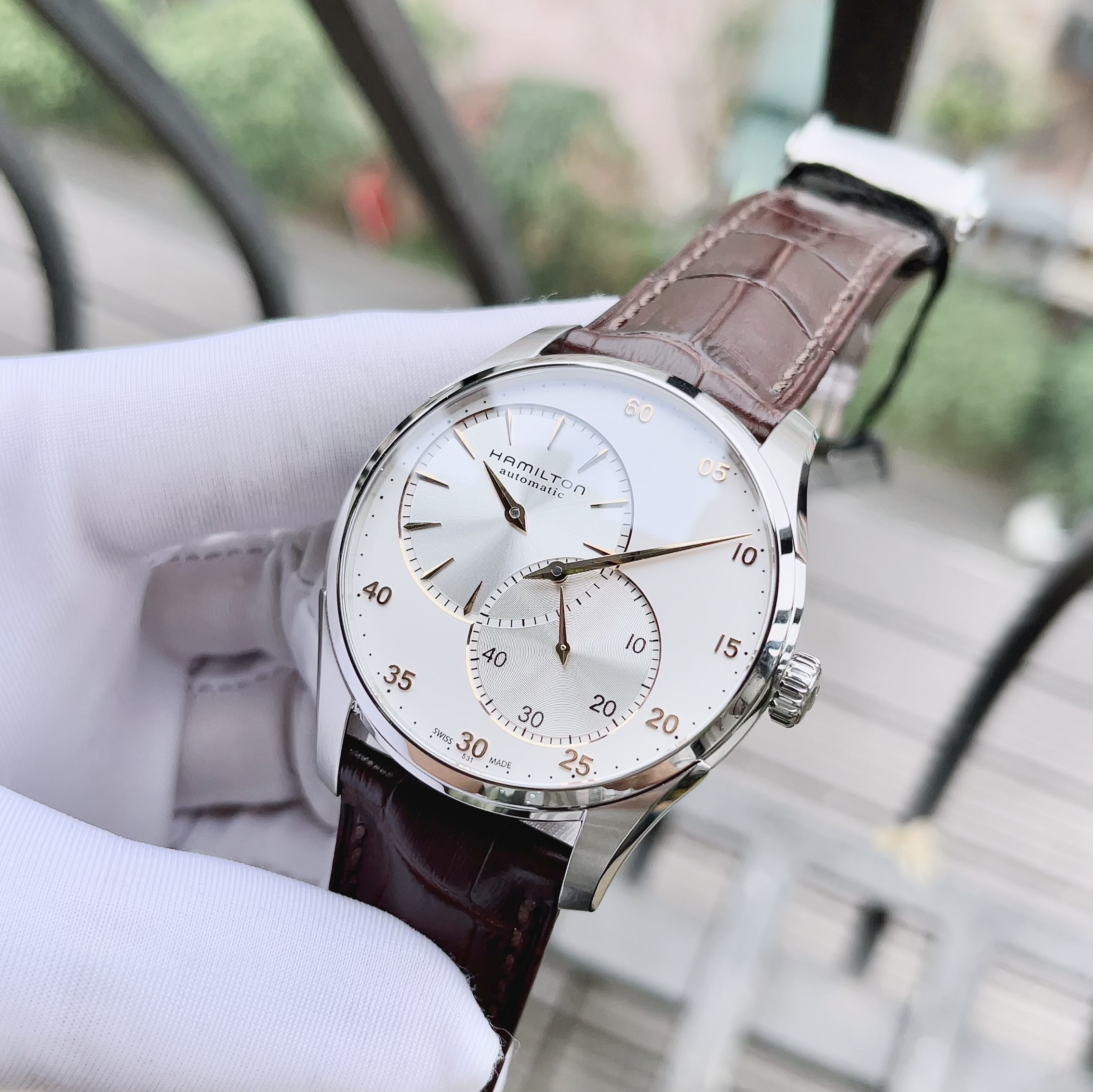 ĐỒNG HỒ NAM Hamilton Jazzmaster Regulator Silver Dial Stainless Steel Mens H42615553