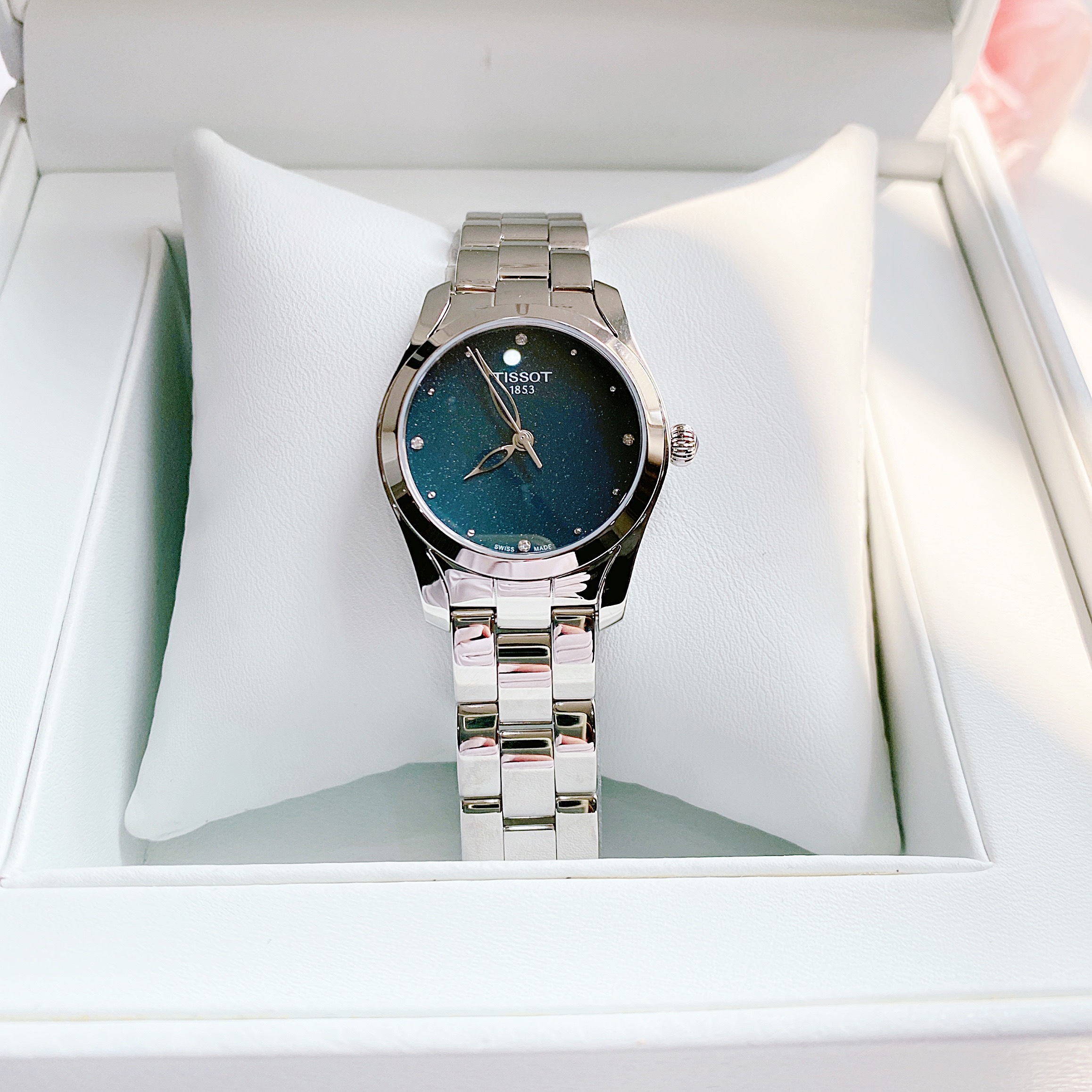 Ảnh 2 của (ĐỒNG HỒ NỮ) Tissot T-Wave Diamond Blue Dial Ladies T112.210.11.046.00 ( T1122101104600 ) 30mm