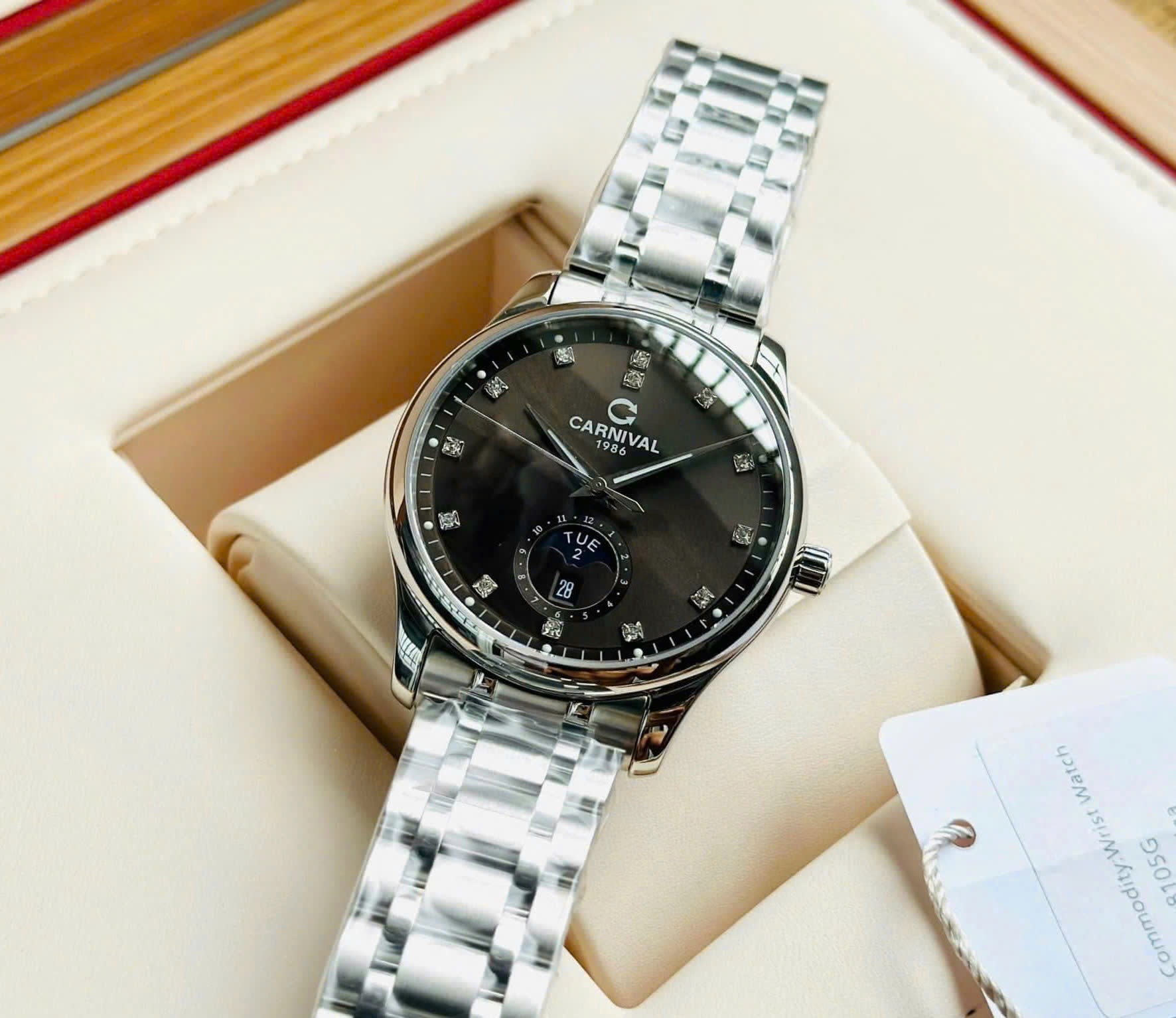 Ảnh 8 của (ĐỒNG HỒ NAM) Carnival Nam 8105G-VT-KL-D Automatic, Sapphire