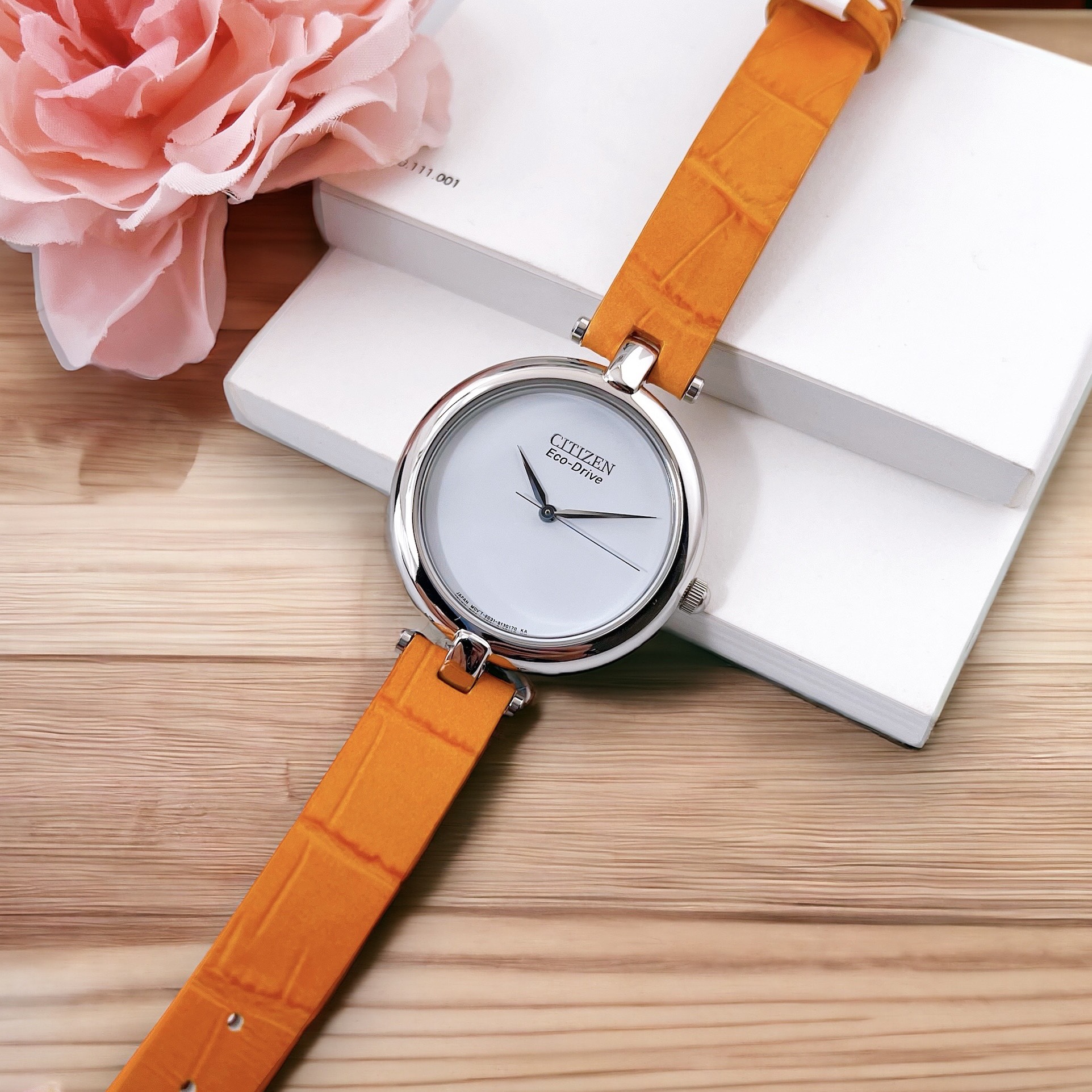 Ảnh 2 của (ĐỒNG HỒ NỮ) Citizen EM025001A EM0250-01A Silhouette Orange Watch 34mm