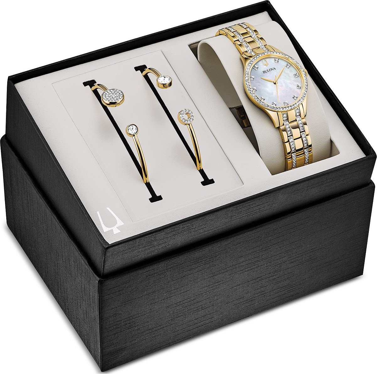 ĐỒNG HỒ NỮ Bulova 98X119 Crystal Gold Watch 32mm