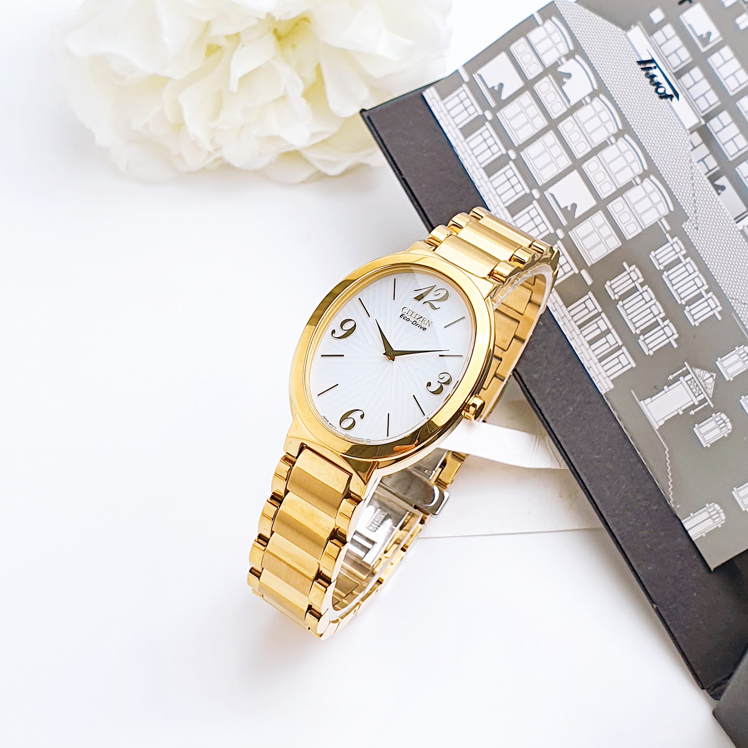 (ĐỒNG HỒ NỮ) CITIZEN Eco Drive Silver Dial Stainless Steel Women's Watch EX1232-50A