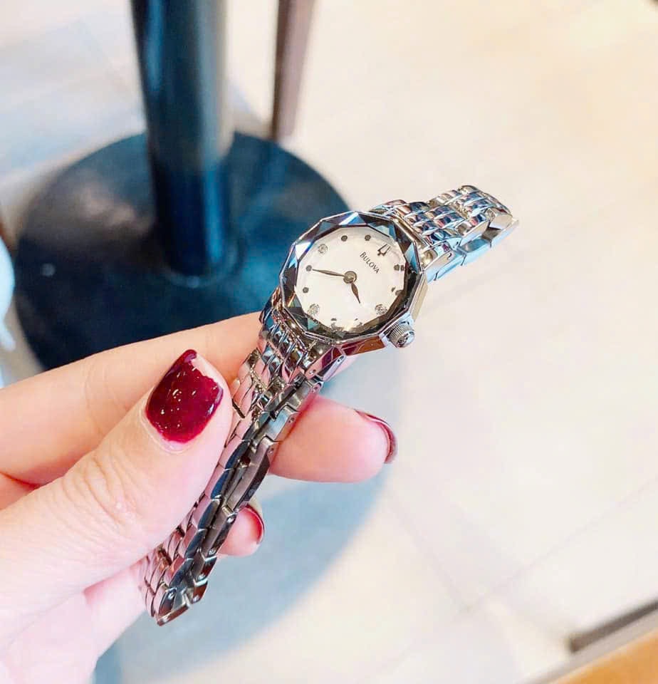 Ảnh 5 của ( ĐỒNG HỒ NỮ) BULOVA Mother of Pearl Diamond Dial Stainless Steel Ladies Watch 96P129