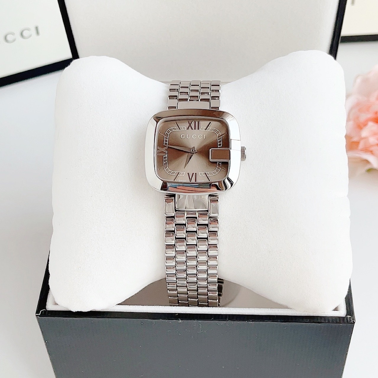 Ảnh 5 của (ĐỒNG HỒ NỮ) GUCCI YA125413 G- Silver Ladies Watch 32mmx34mm (~36mm tròn)