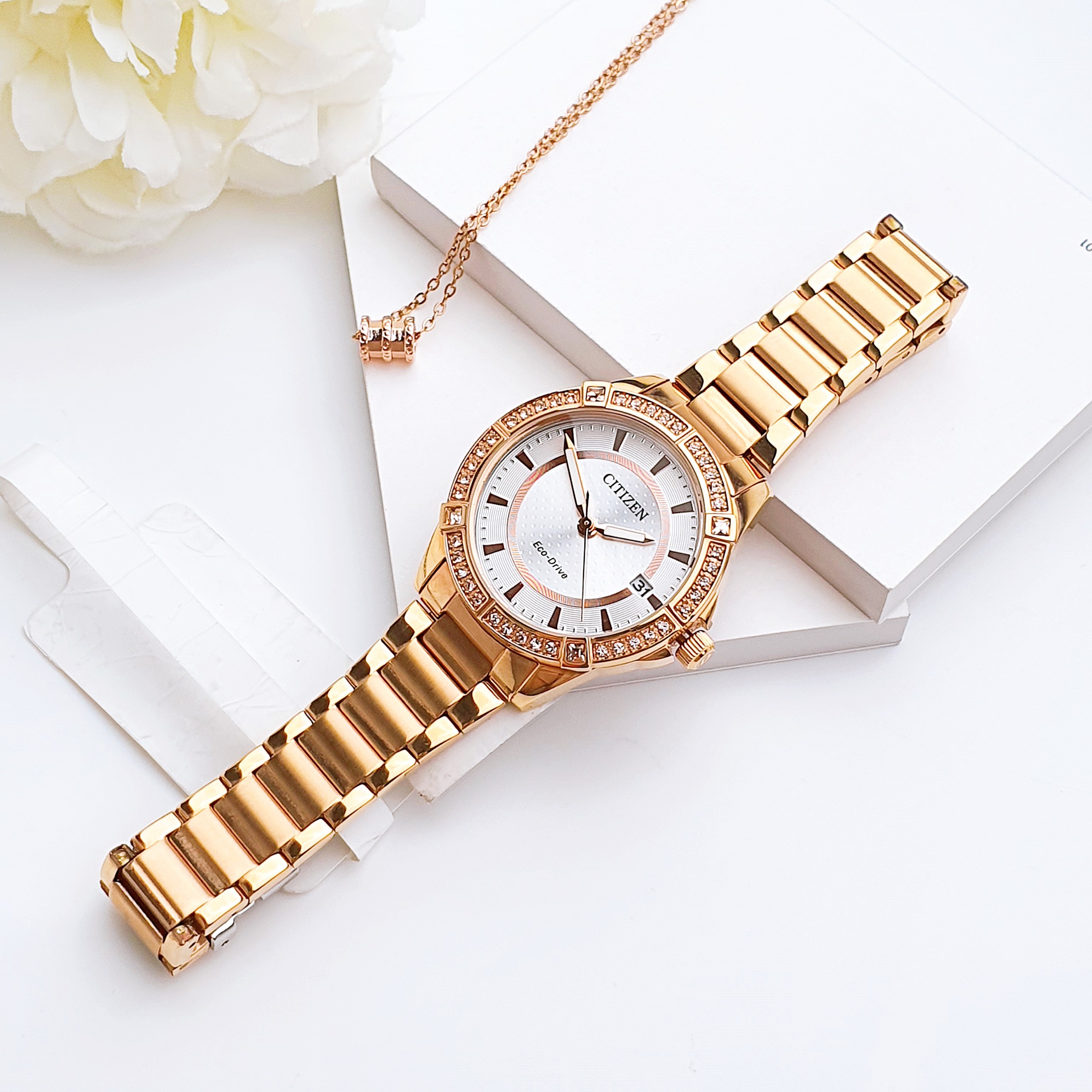 Ảnh 7 của (ĐỒNG HỒ NỮ) Citizen Eco-drive FE6063-53A POV Black Dial Ladies Watch ( FE606353A ) 34mm